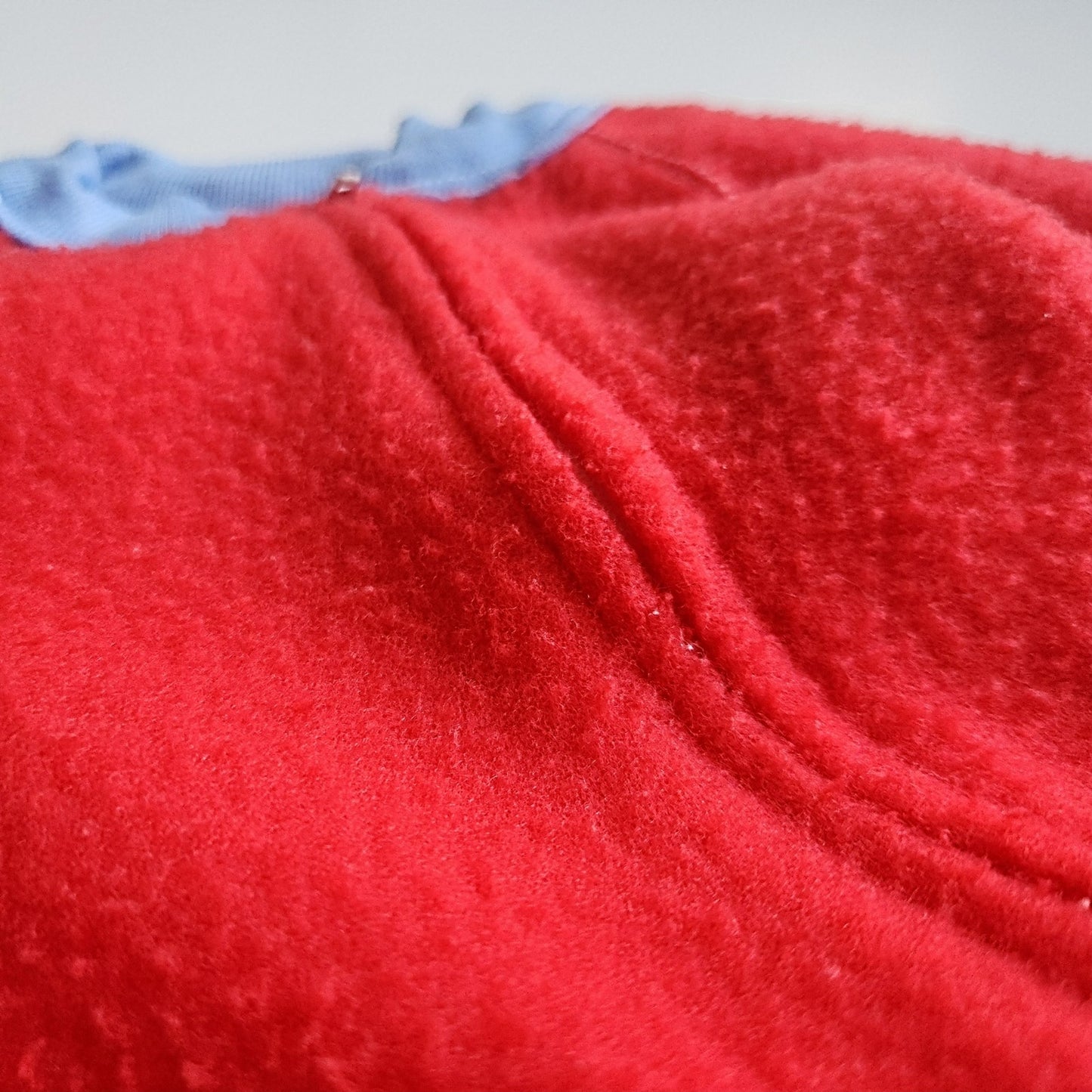 Gerber Vintage 80s Baby Red & Blue Fleece Footie Zip Sleeper Size 7-12 months
