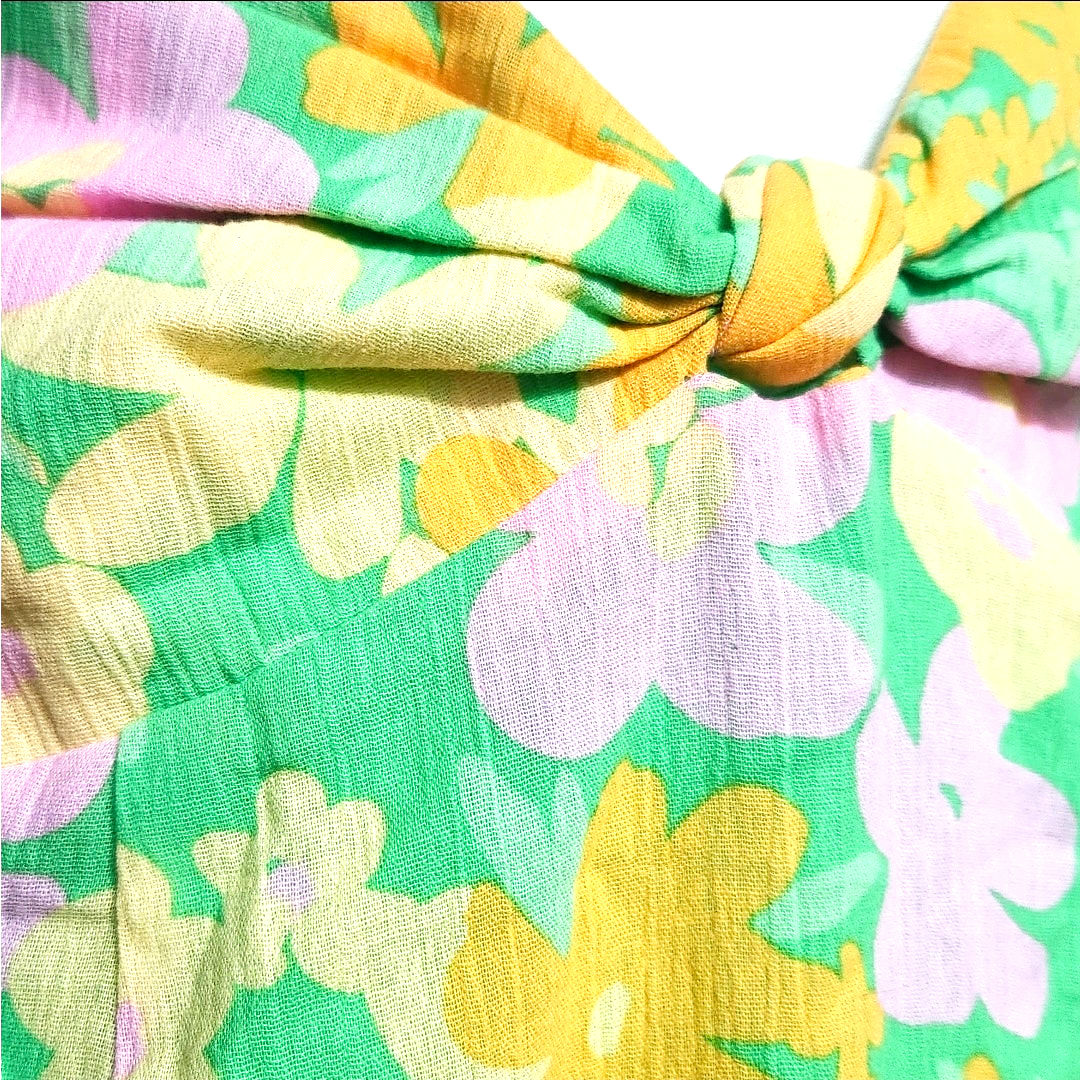 Sabo Skirt Cutout Maxi Dress Women's Size 2 β Retro Floral Print, Knot Front