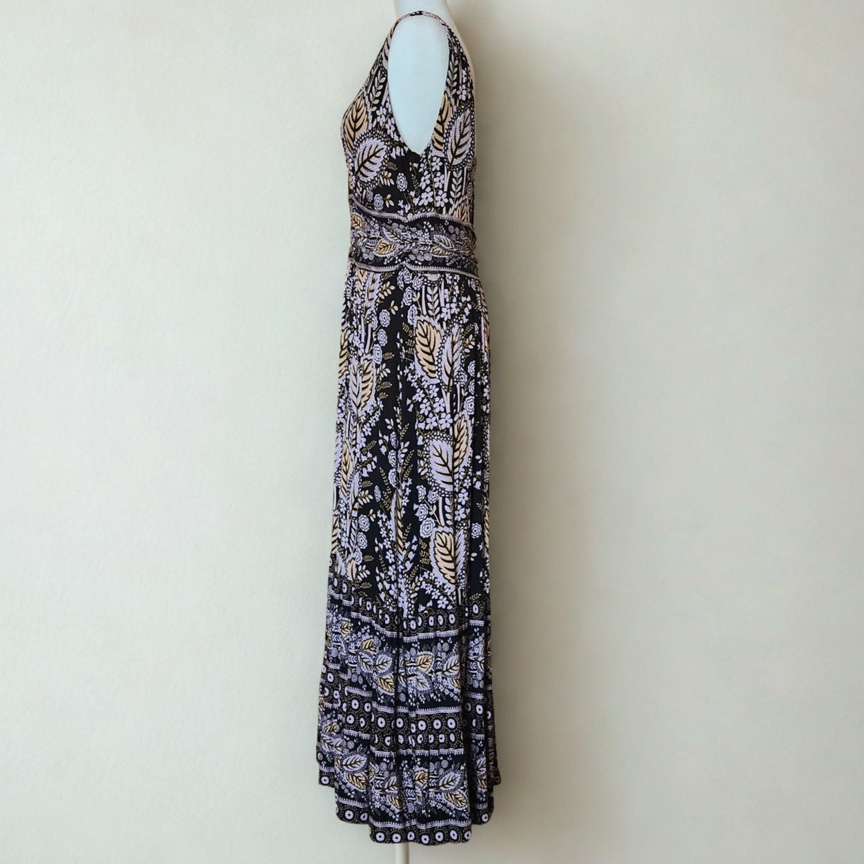 Anthropologie Maeve Women's Giulietta Boho Maxi Dress – Black Floral Size LP