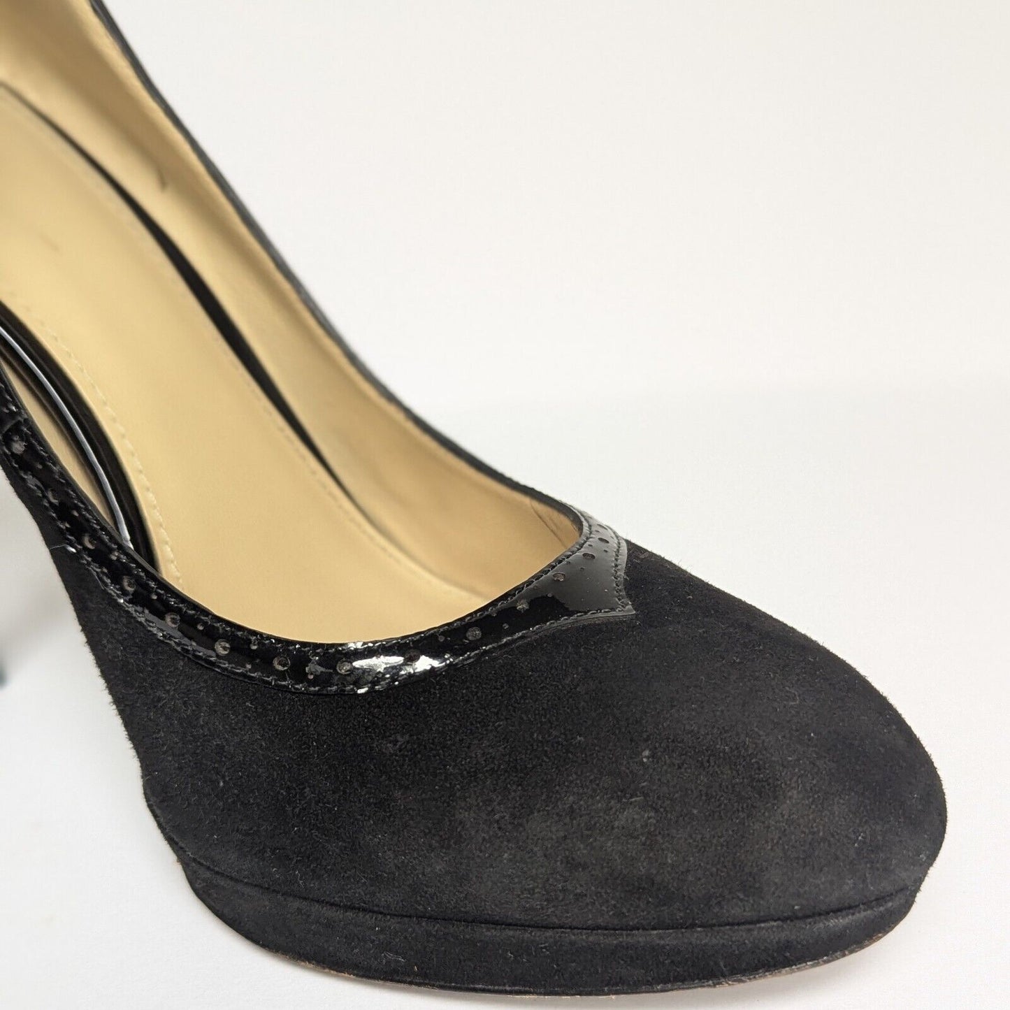 Brian Atwood Women's Black Suede Patent Leather Pony Hair Stiletto Heels Size 41 | 10
