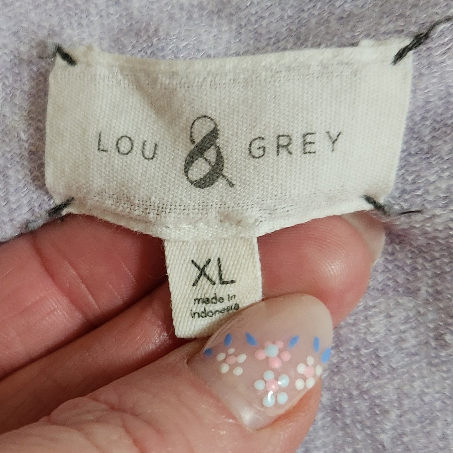Lou & Grey Women's Purple V-neck Rayon Lounge Tee Size XL