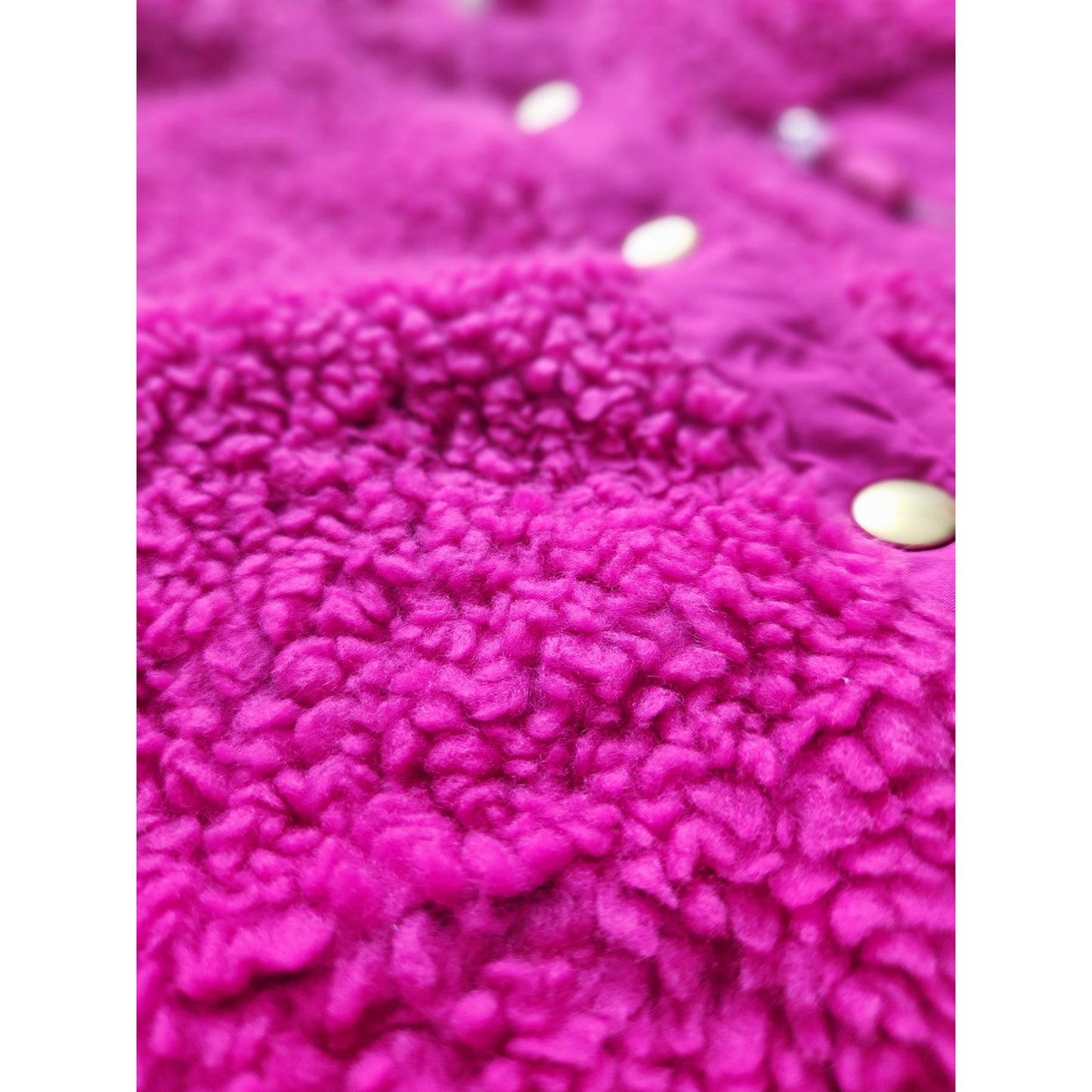 J.Crew Crewcuts Girls' Sherpa Fleece Magenta Snap Jacket Size XL Jersey Lined