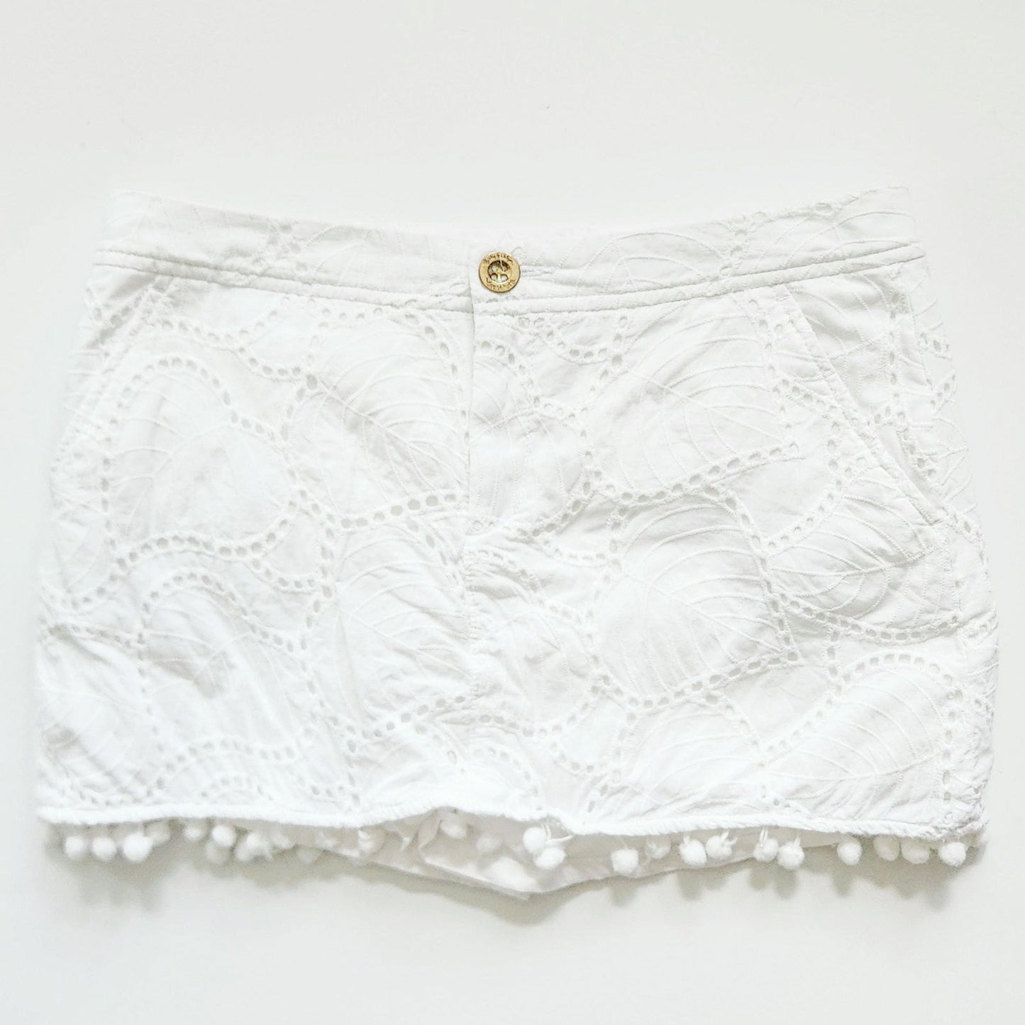 Lilly Pulitzer Lorelie Skort Resort White Leaf Eyelet Skirt | Women's Size 2