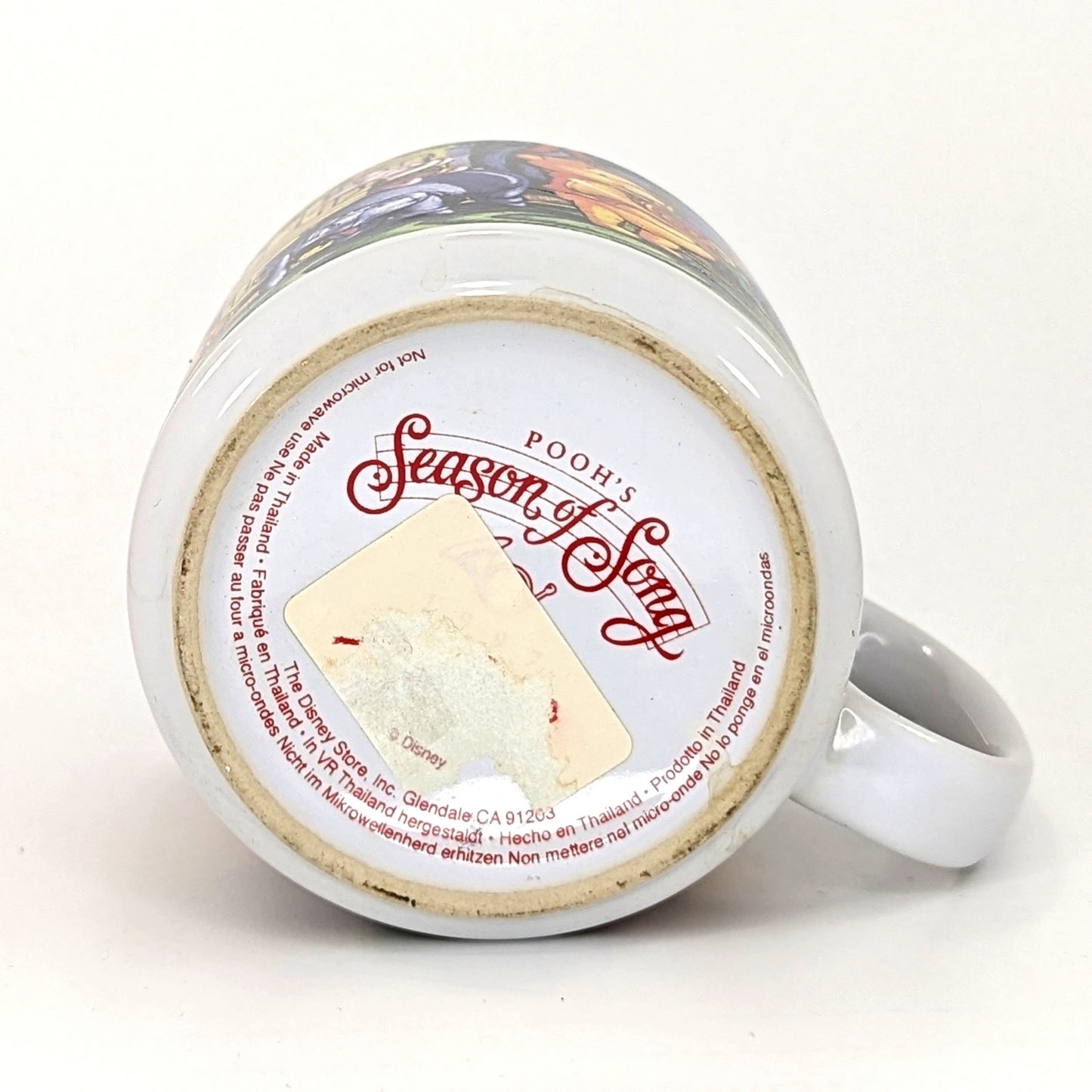 Disney Vintage 1997 Winnie the Pooh Season of Song Christmas Mug 1990s