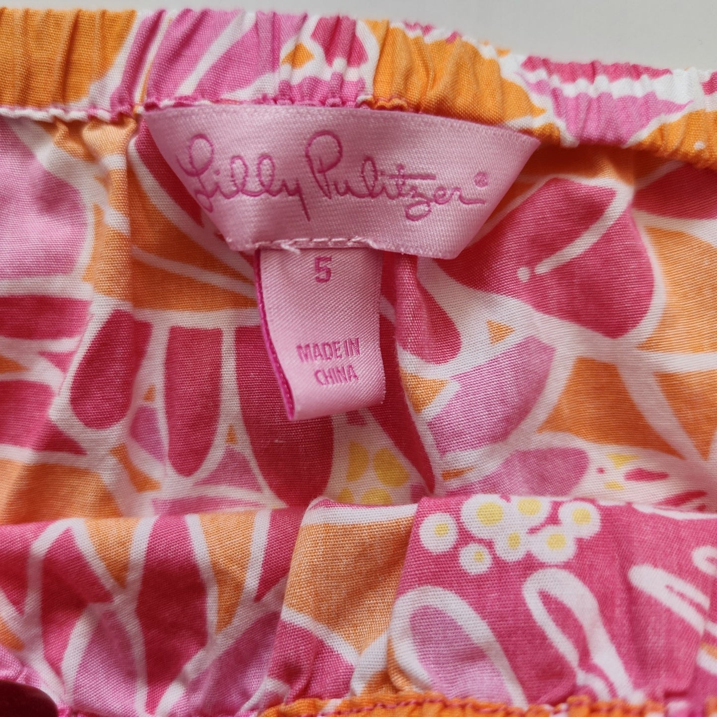 Lilly Pulitzer Vintage Y2K 2000s Girls Pink Orange Daisy Skirt w/ Rick Rack Sz 5