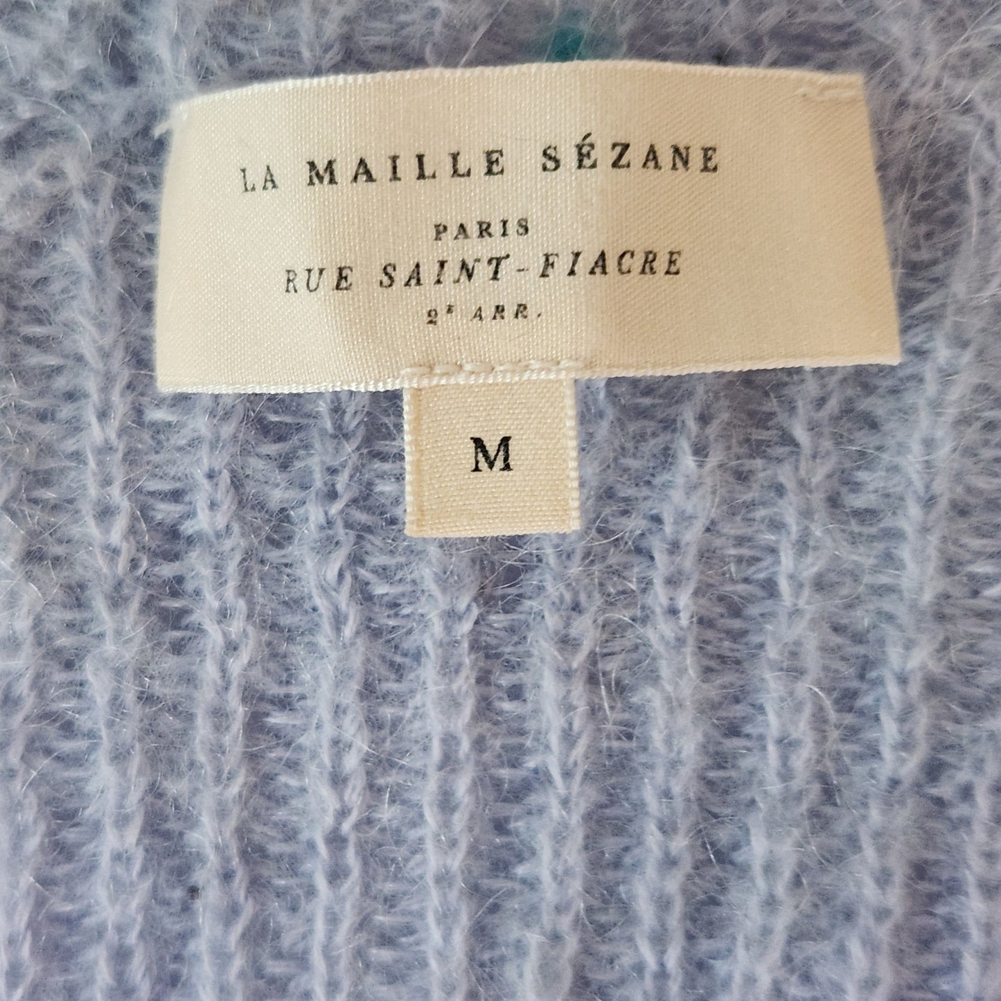 Sezane Women's Diane Jumper Mohair Bishop Sleeve Sweater Light Blue Size M
