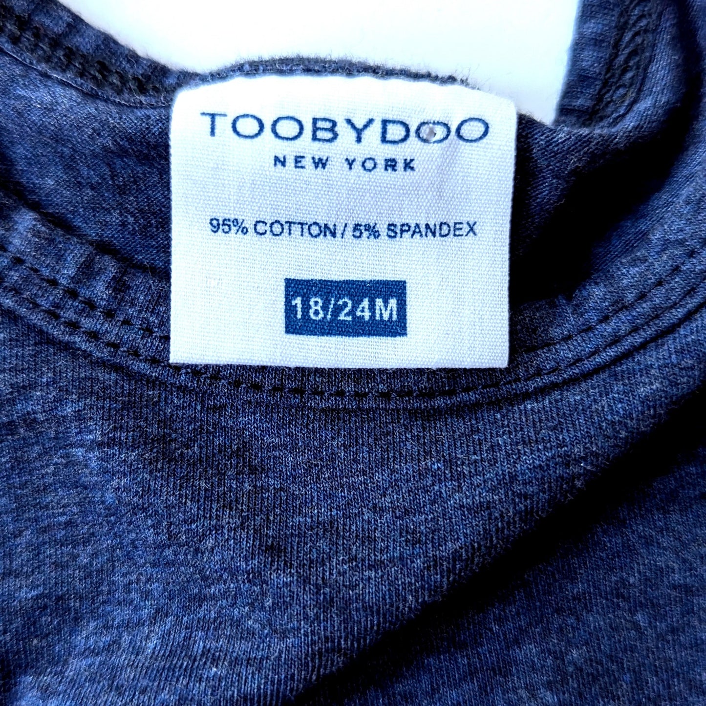 Tooby Doo Party Play Dress Blue Stripes Dress Silver Sparkle Belt Sz 18-24 mos