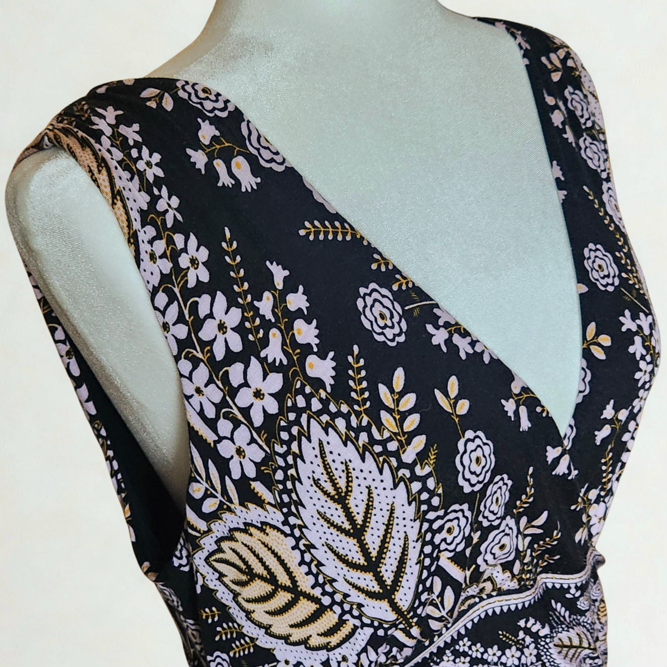 Anthropologie Maeve Women's Giulietta Boho Maxi Dress – Black Floral Size LP