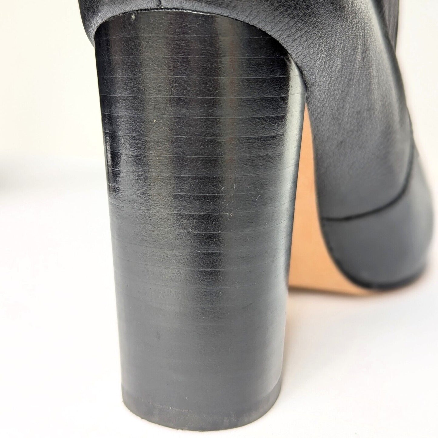 Paige Black Pebbled Leather Heeled Ankle Booties w/ Pewter Stud Size 7.5 NWOT