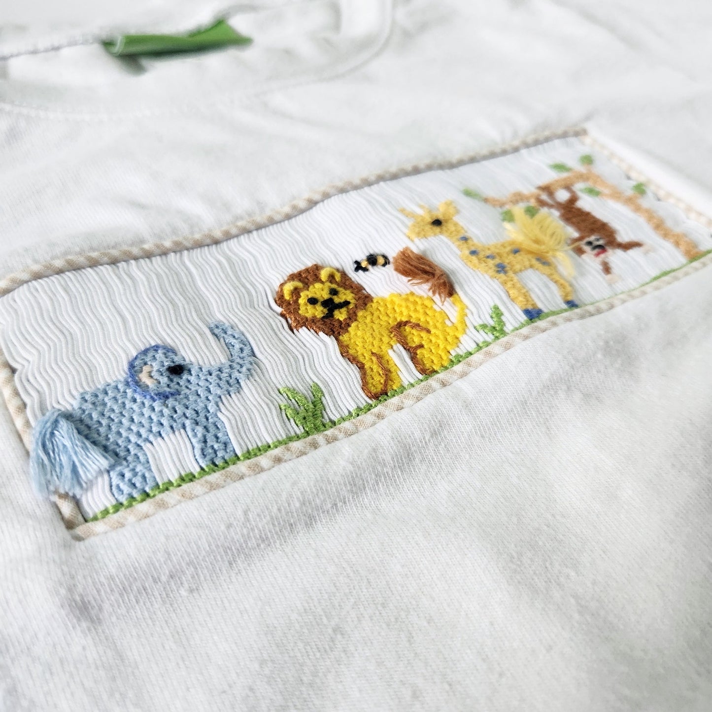 🦁Classic Whimsy Toddler Jungle Animal Smocked Tee Kids Size 5