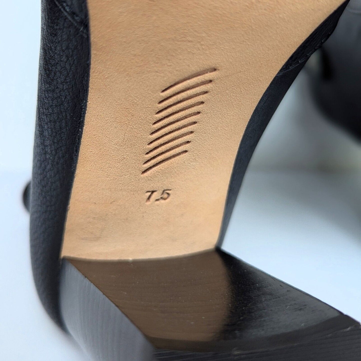 Paige Black Pebbled Leather Heeled Ankle Booties w/ Pewter Stud Size 7.5 NWOT