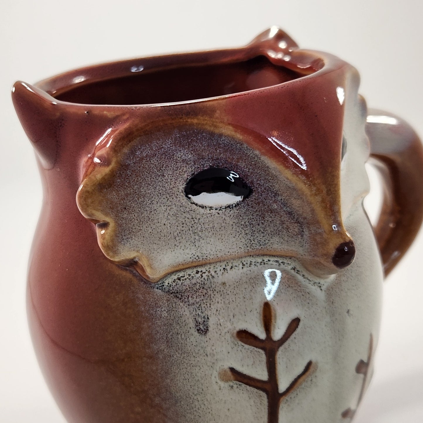 Gibson 3D Art Fox Shaped Reactive Glazed Stoneware Coffee Mug 20 oz | Home