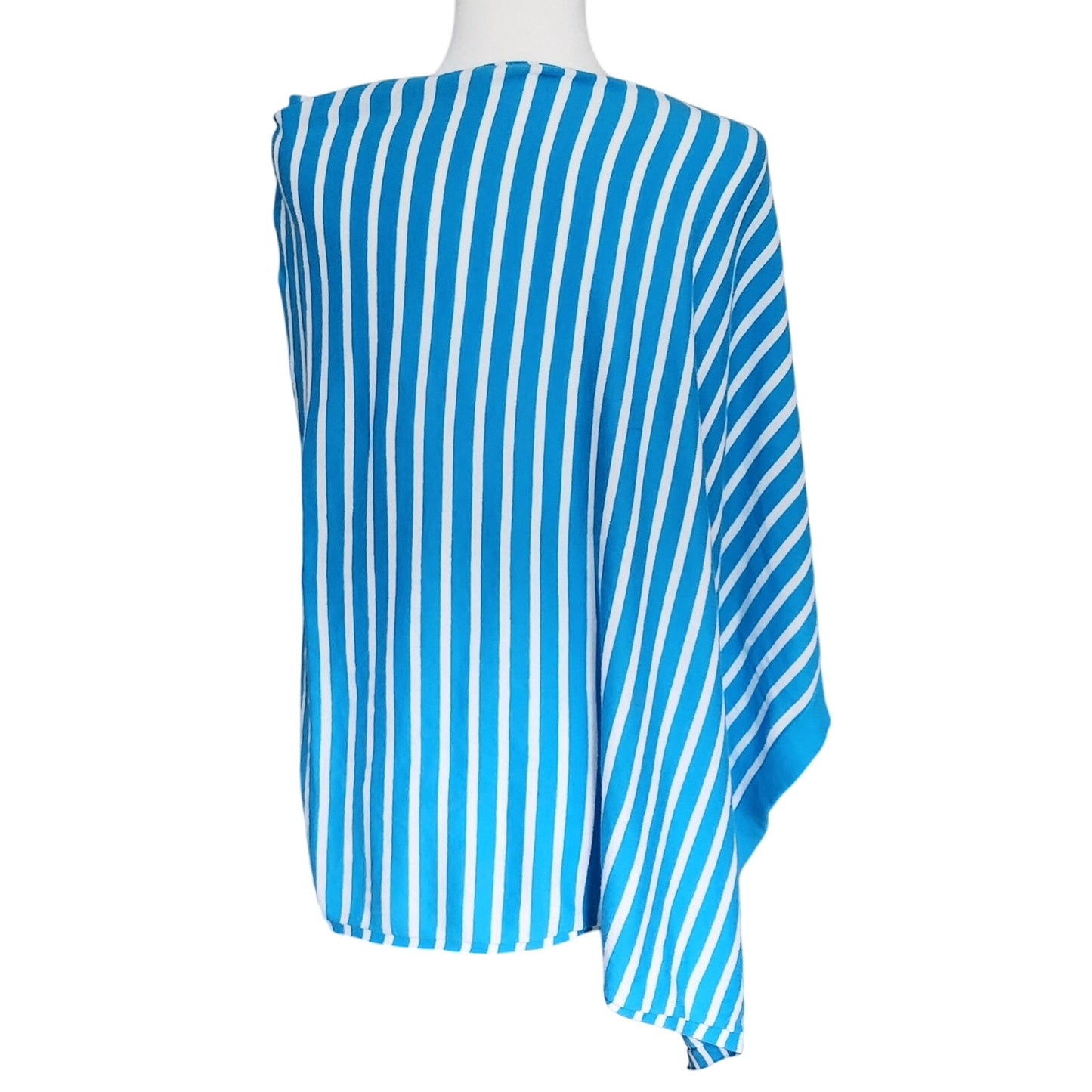 Lilly Pulitzer Women's Harp Wrap Poncho Sweater Turquoise Getaway Stripe One Size