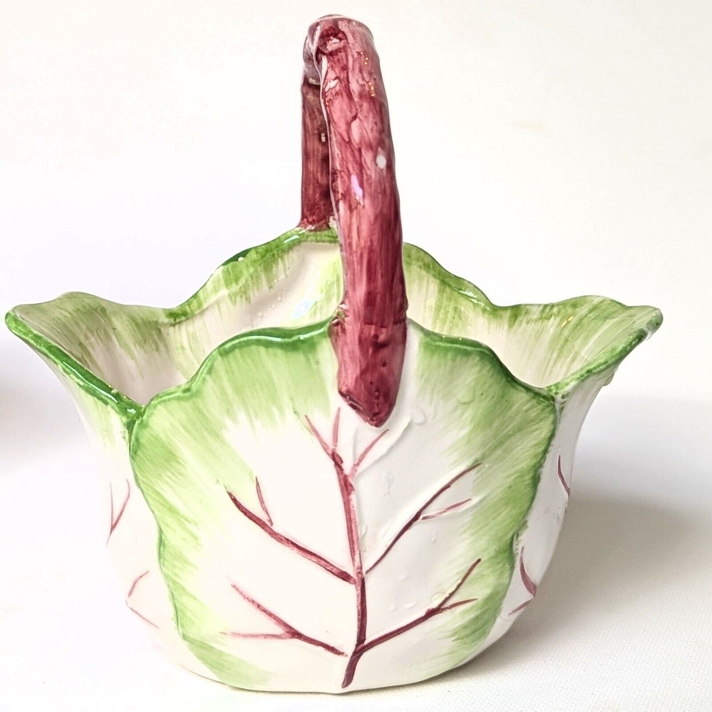 The Haldon Group Tobacco Leaf Pitcher and Bowl with Handle Vintage 1988