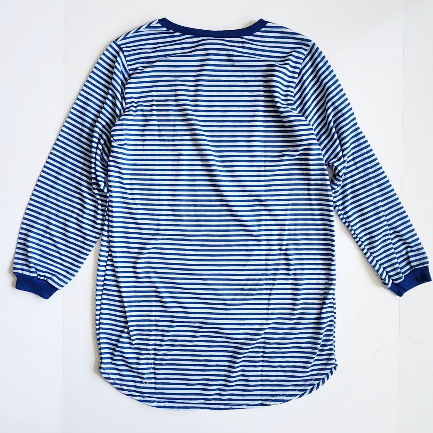 Carter's Girl Vintage 1990s Blue & White Stripe Teddy Bear Nightgown Size L 8/10