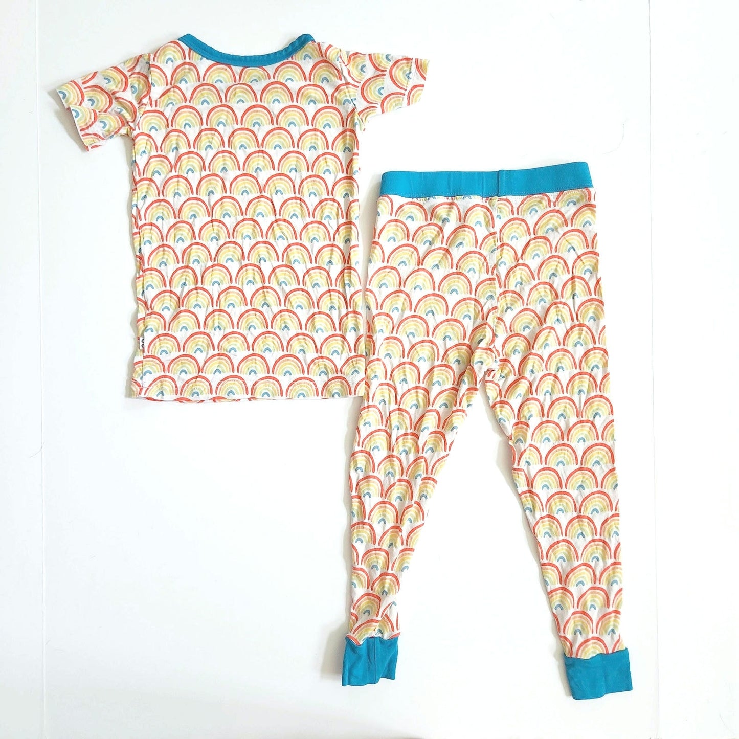 Little Sleepies Primary Rainbows Short Sleeve & Pants Pajama Set Size 18-24 Mos