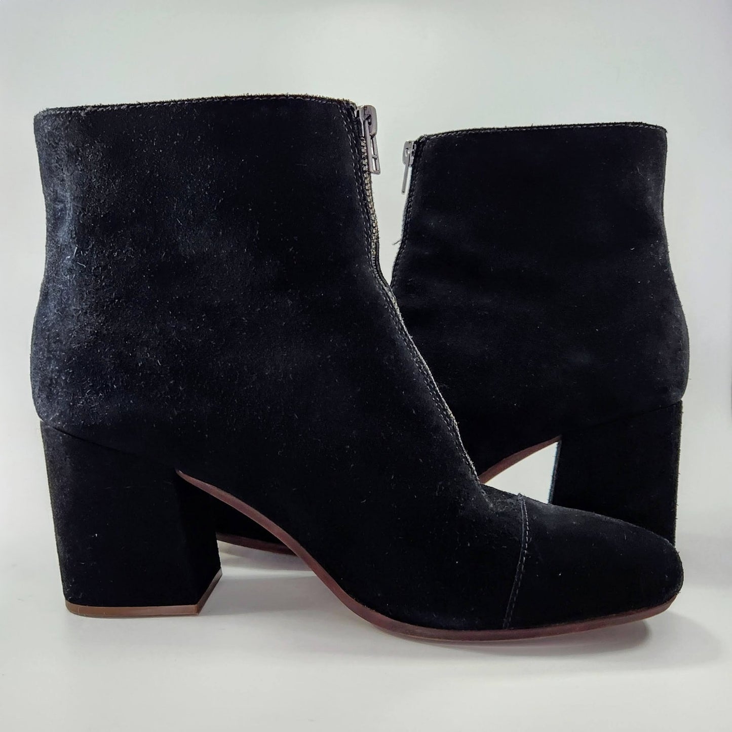Madewell The Amalia Zip Ankle Boot in Suede True Black – Women's Size 10
