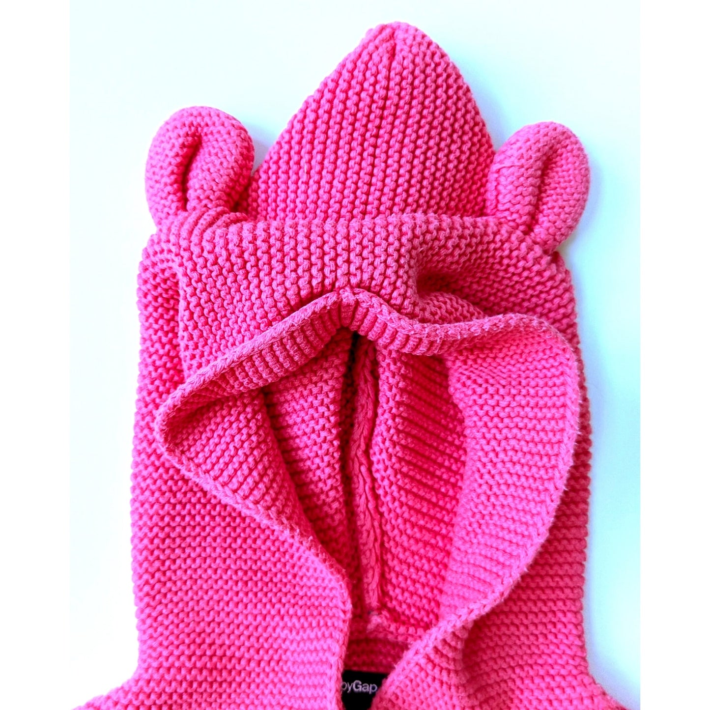 Baby Gap Baby Bear Cardigan Sz 3-6 mos | 58-69 cm Pink Cotton Knit Hooded Ears