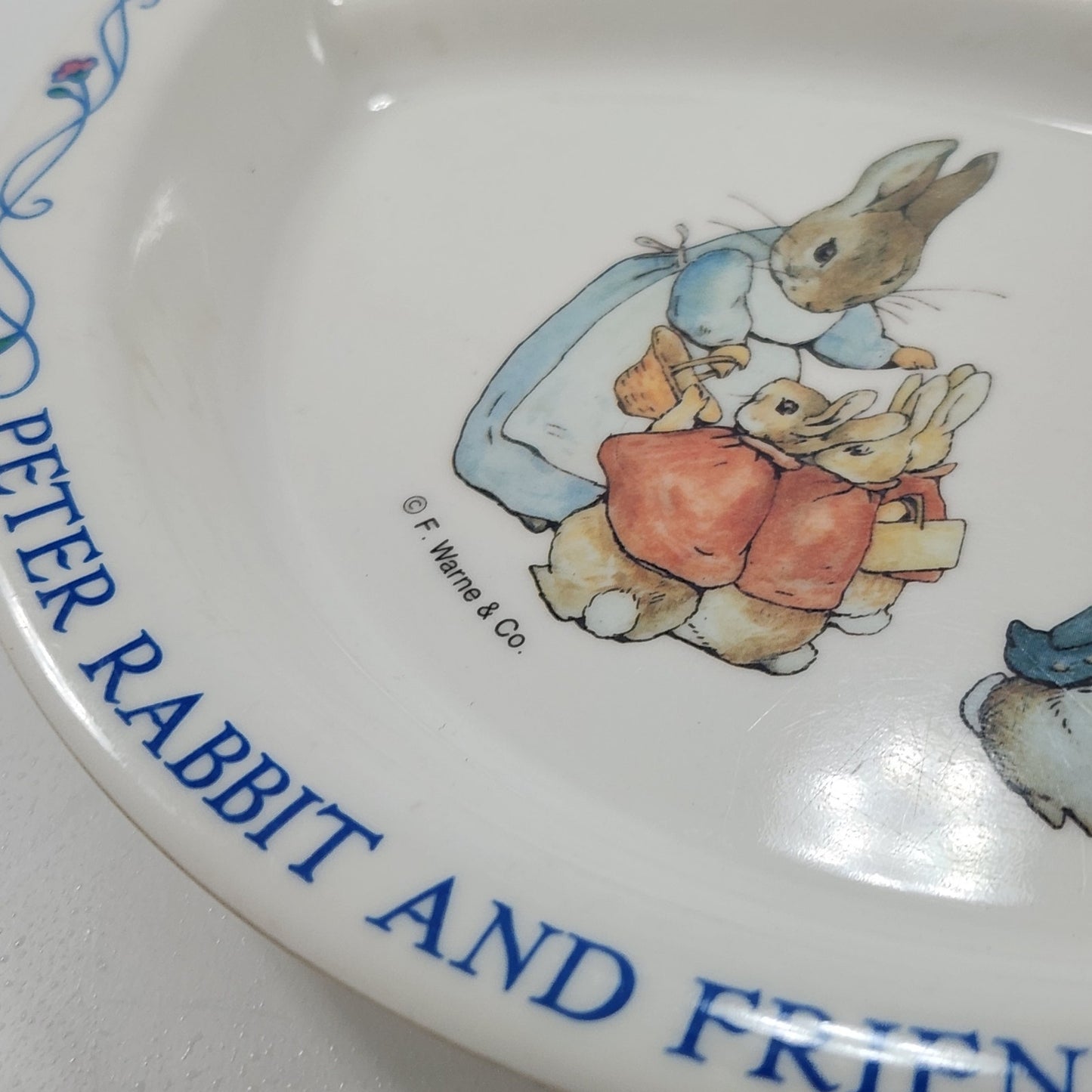 Vintage 1980s Beatrix Potter Peter Rabbit & Friends Divided Kids Toddler Plate