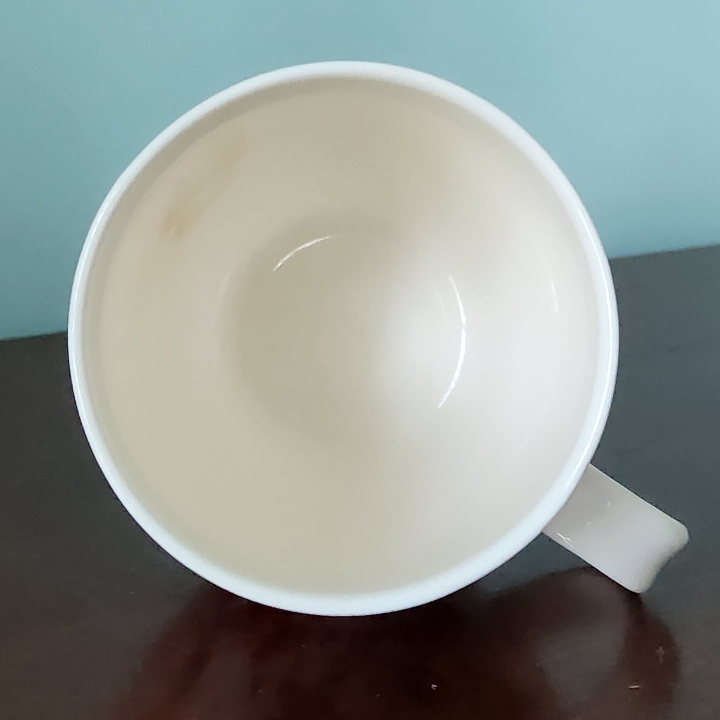 Anthropologie Homegrown Monogram L Red Floral Toile Initial Mug