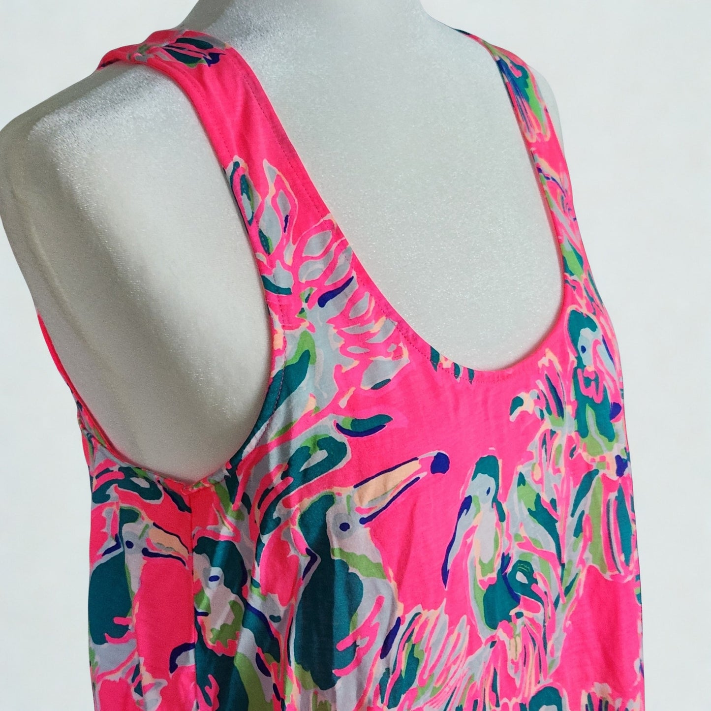 Lilly Pulitzer Women's Monterey Racerback Pink Toucan Tango Tank Top Shirt M