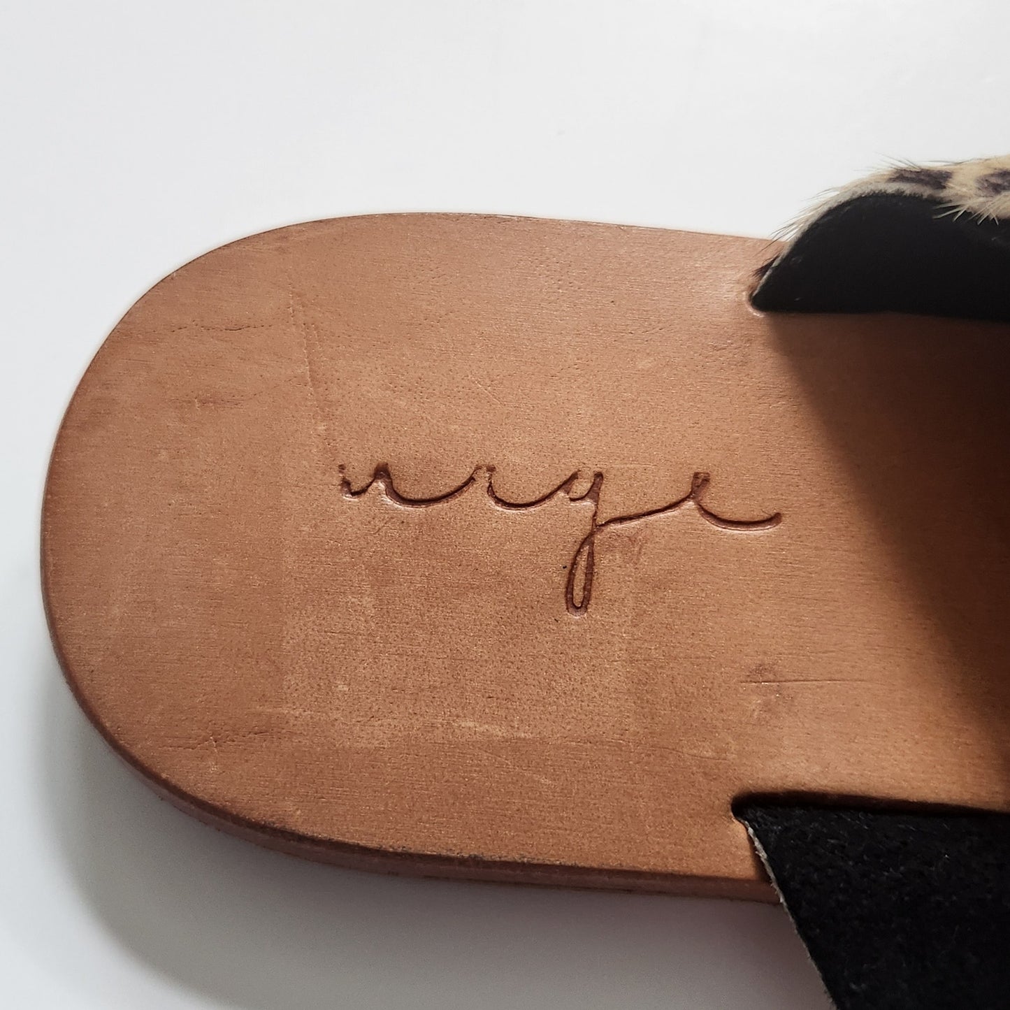 Urge for Anthropologie Women's Jojo Cheetah Pony Fur Flat Sandals Size 38 EU | 7.5 US Genuine Calf Hair