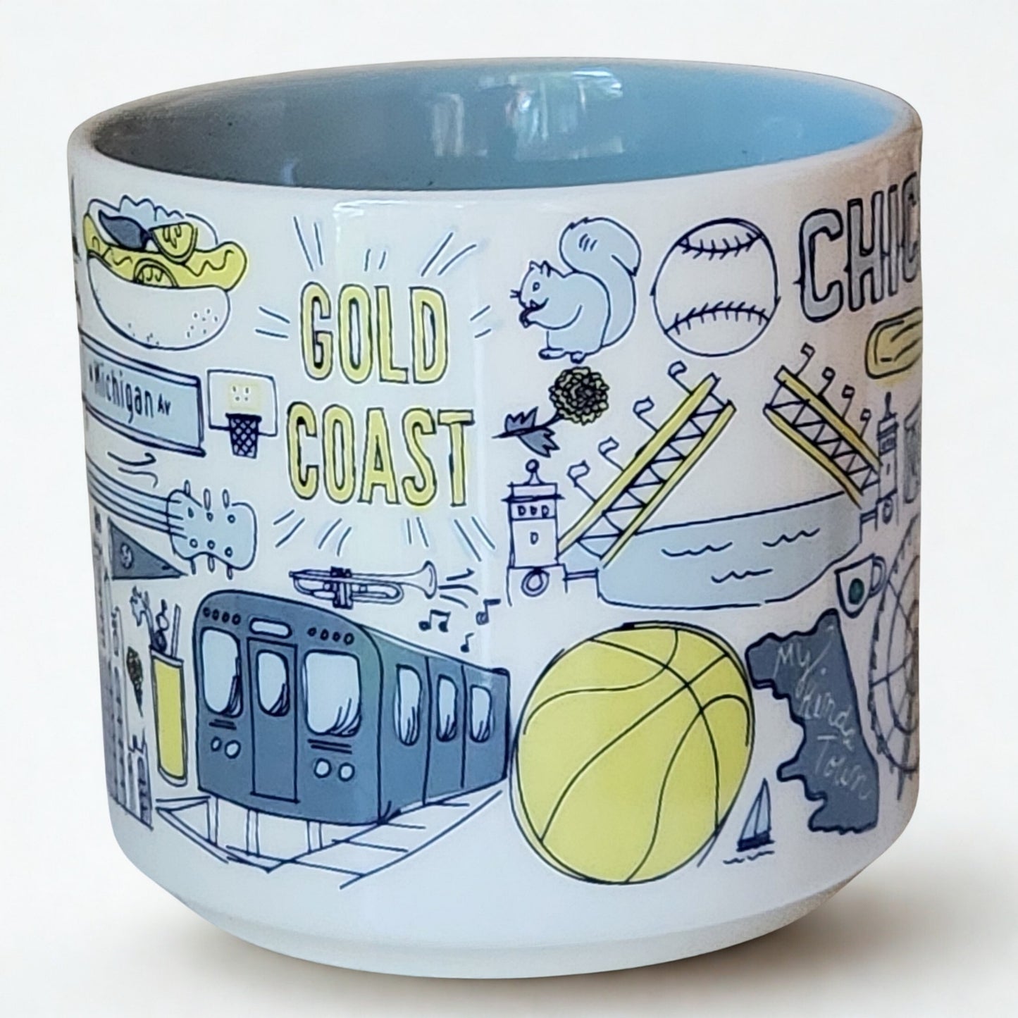 Starbucks Chicago Been There Series Collectible Ceramic Blue Glazed Coffee Mug | Home
