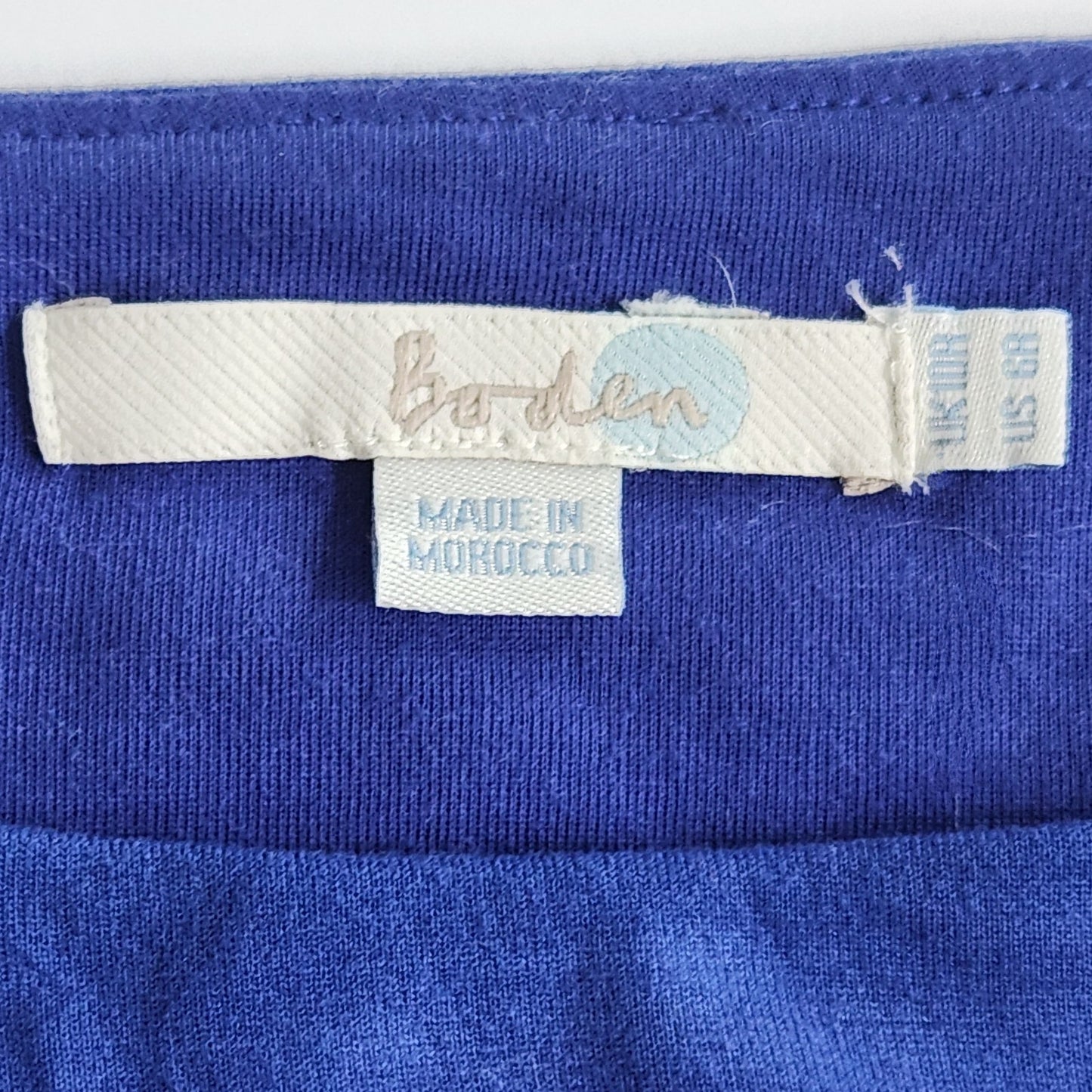 Boden Women's Blue Knee Length 3/4 Sleeve Jersey Stretch Dress Size 6