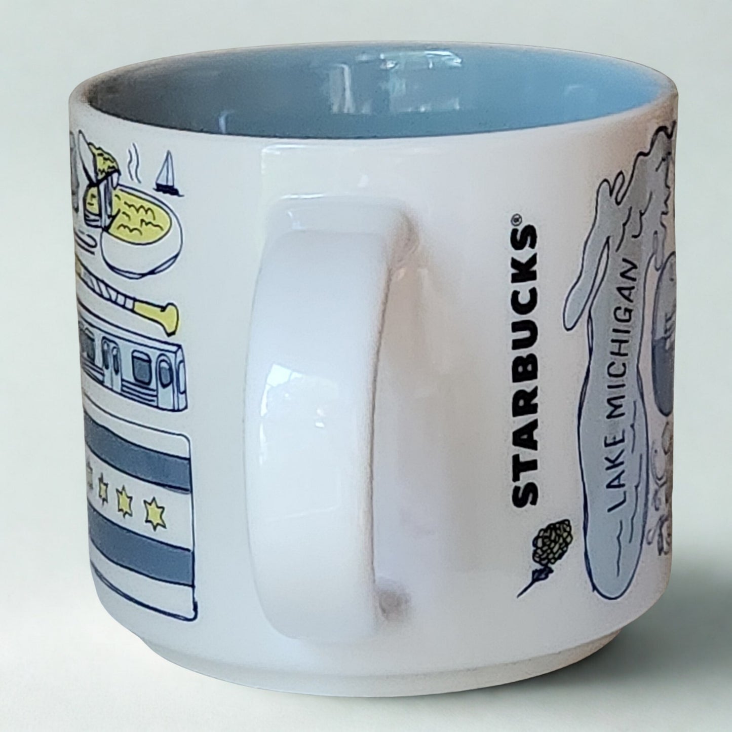 Starbucks Chicago Been There Series Collectible Ceramic Blue Glazed Coffee Mug | Home