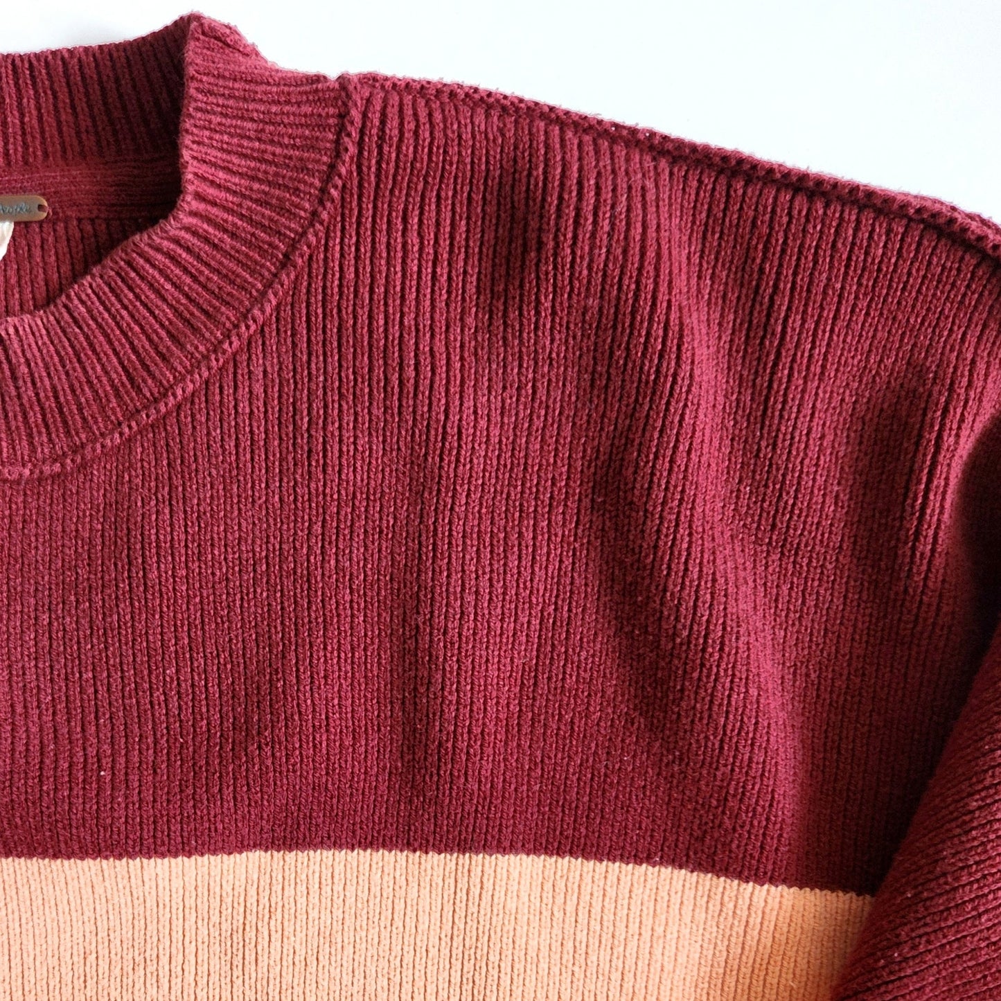 Free People Easy Street Oversized Slouchy Colorblock Tunic Sweater Peach Combo | Women's Size M