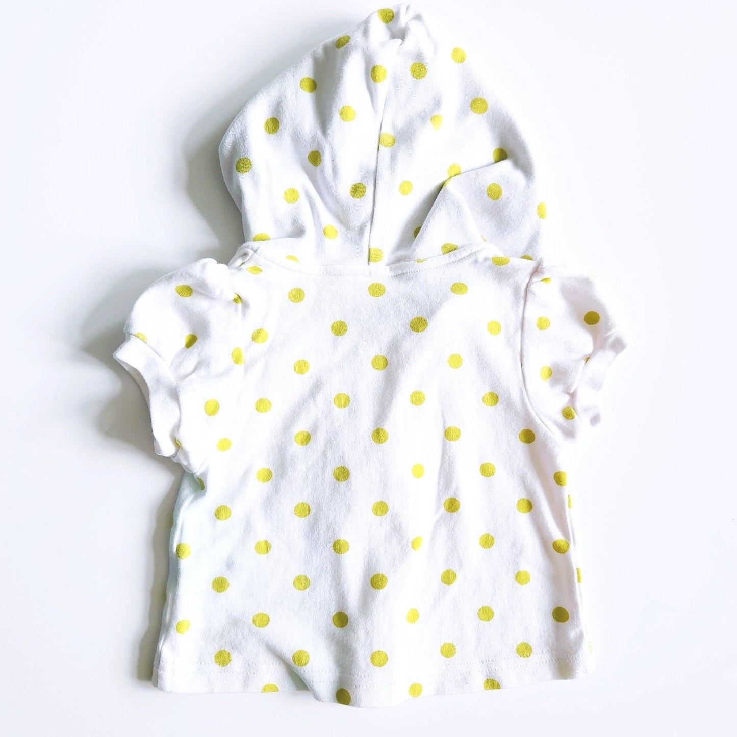 Carter's Vintage Y2K Short Sleeve Zip Hoodie Polka Dots Purple Flower Sz 12 mos