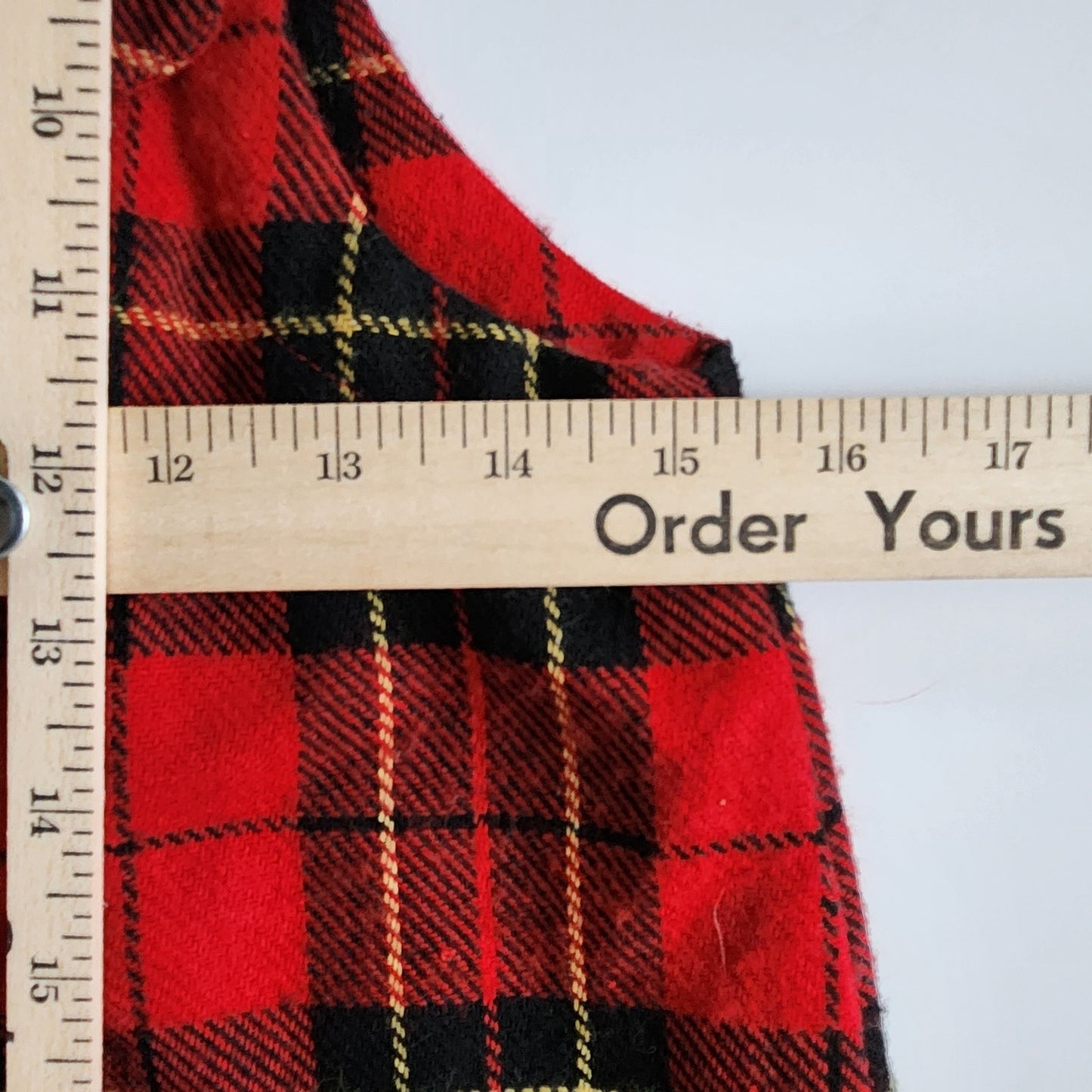 Talbots Kids Vintage 1990s Red Plaid Wool Blend Jumper Dress Size 12