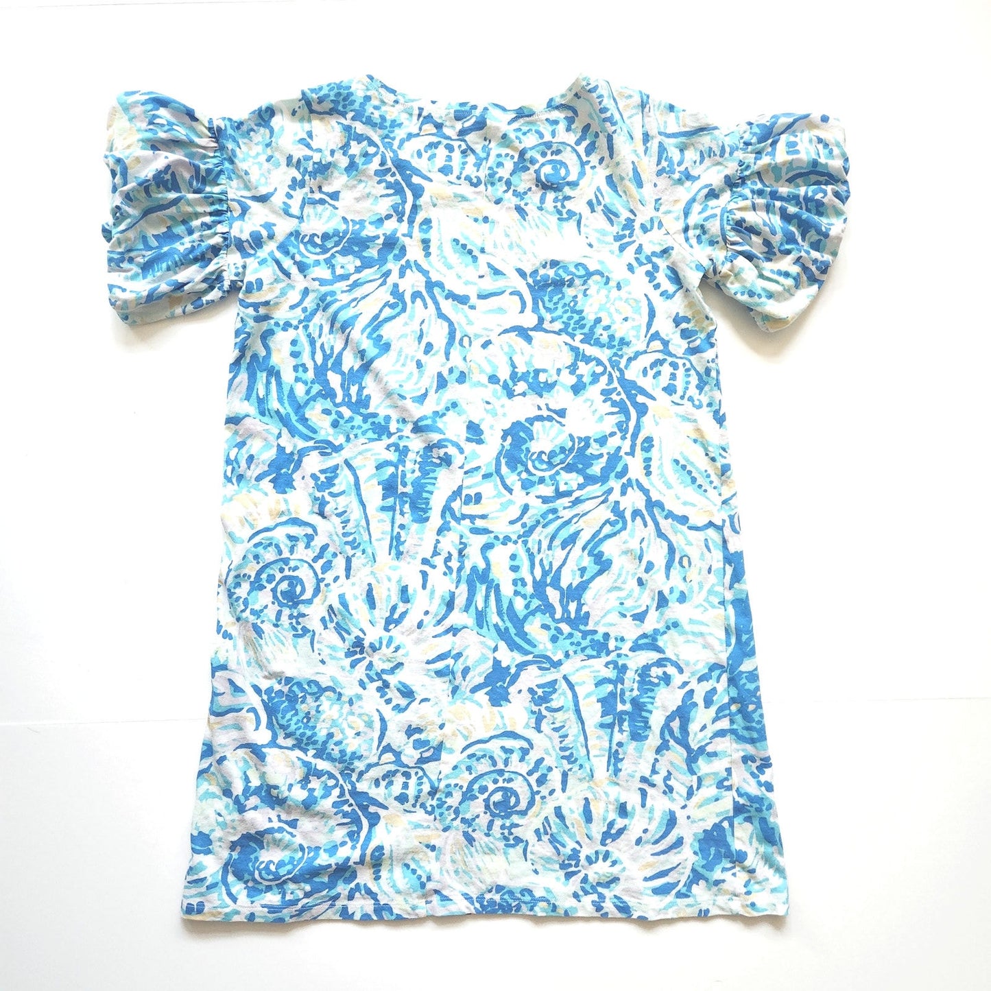 Lilly Pulitzer Girls Mini Linden Dress Bennet Blue Shell Size XL 12-14