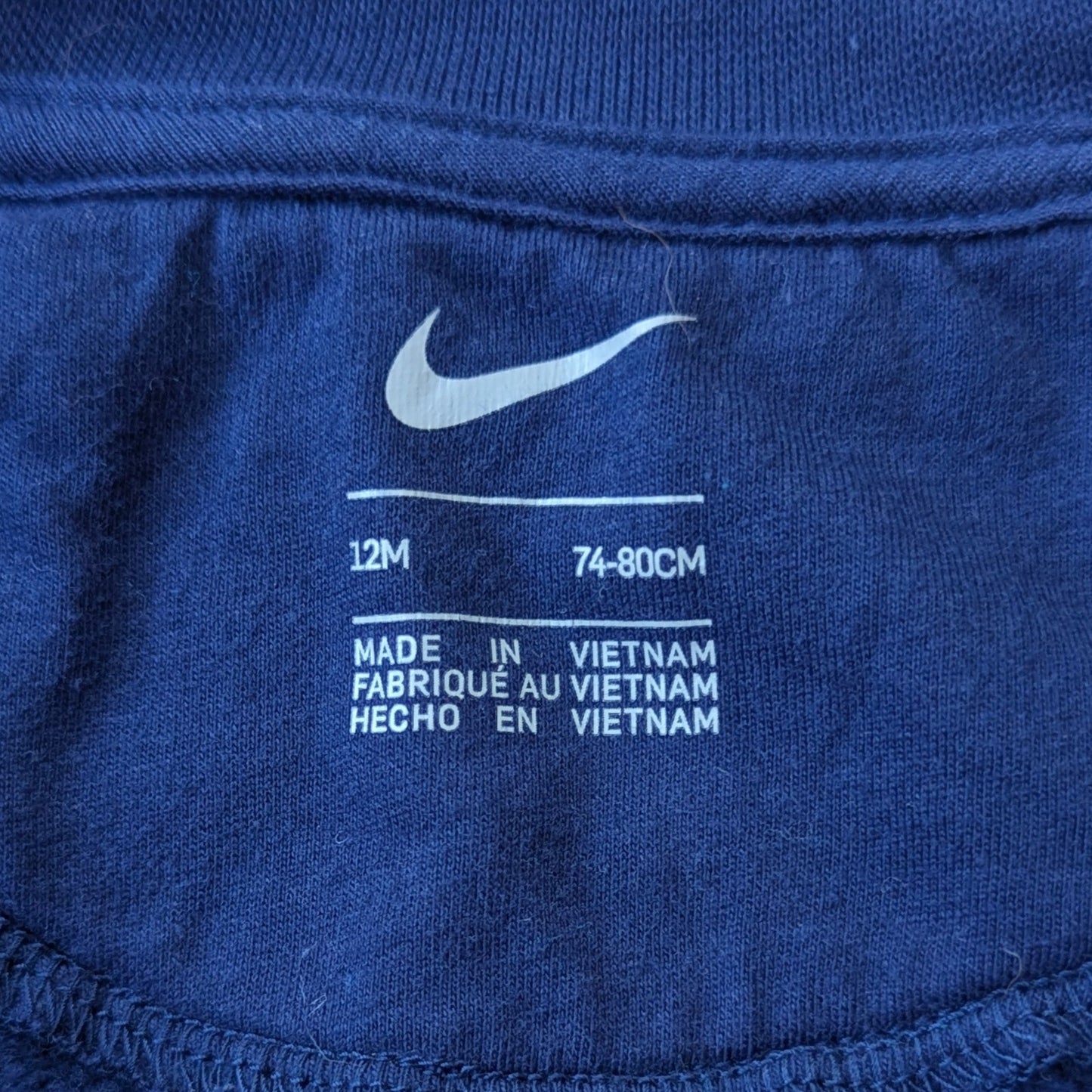 Nike Infant Fleece Color Block Coverall Blue Turquoise Orange Sz 12 mos 74-80 cm