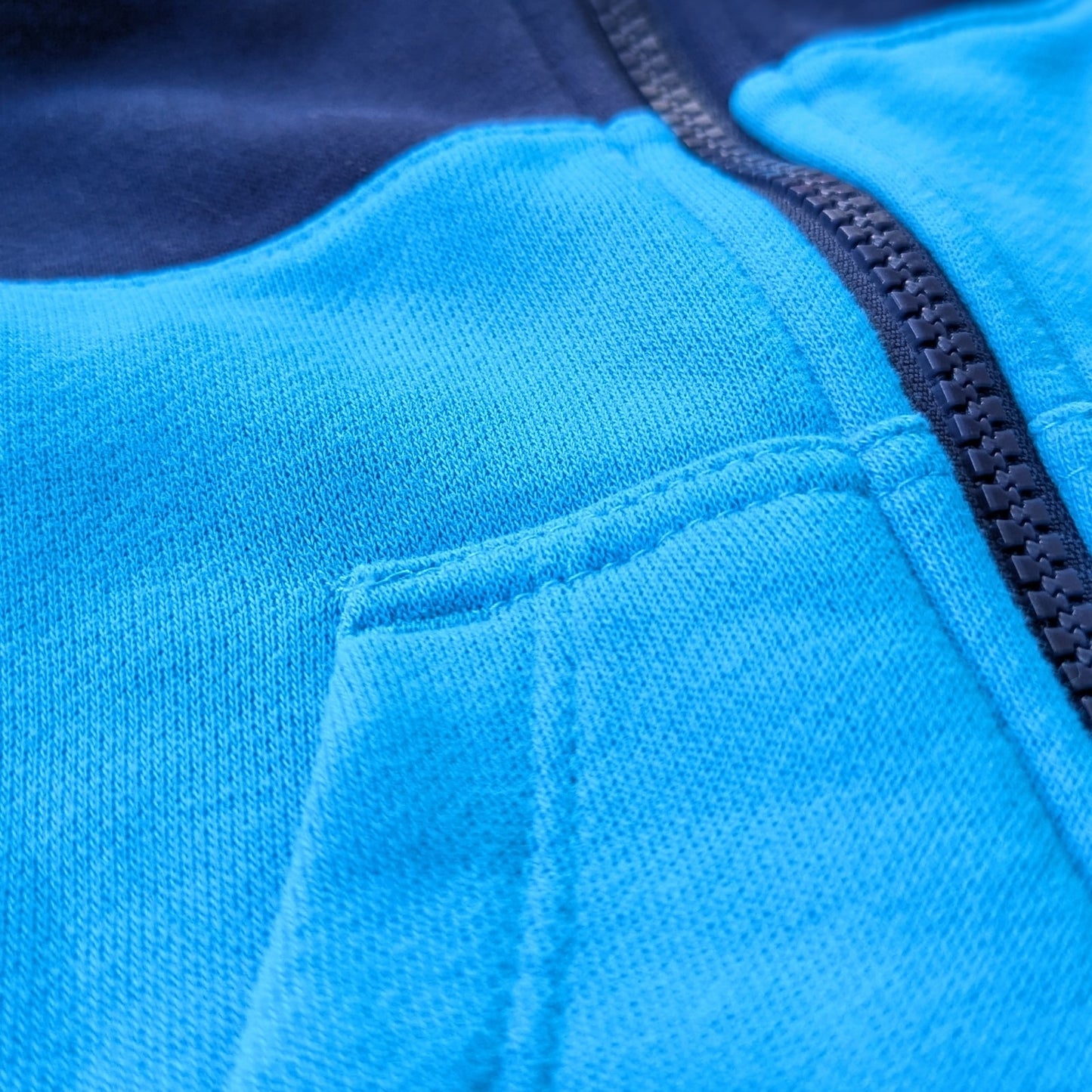 Nike Infant Fleece Color Block Coverall Blue Turquoise Orange Sz 12 mos 74-80 cm
