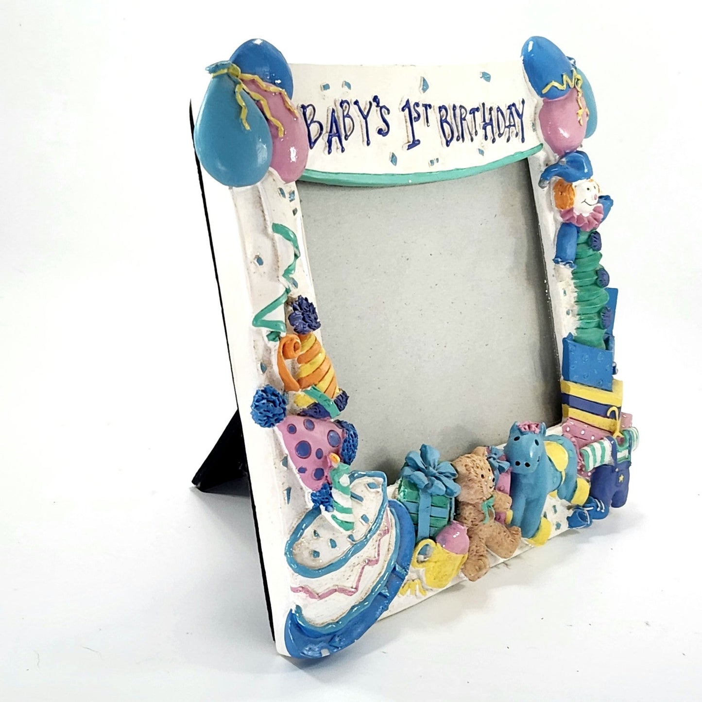 Vintage Papel Giftware 1990s 3D Pastels Baby’s 1st Birthday 4x6 Picture Frame