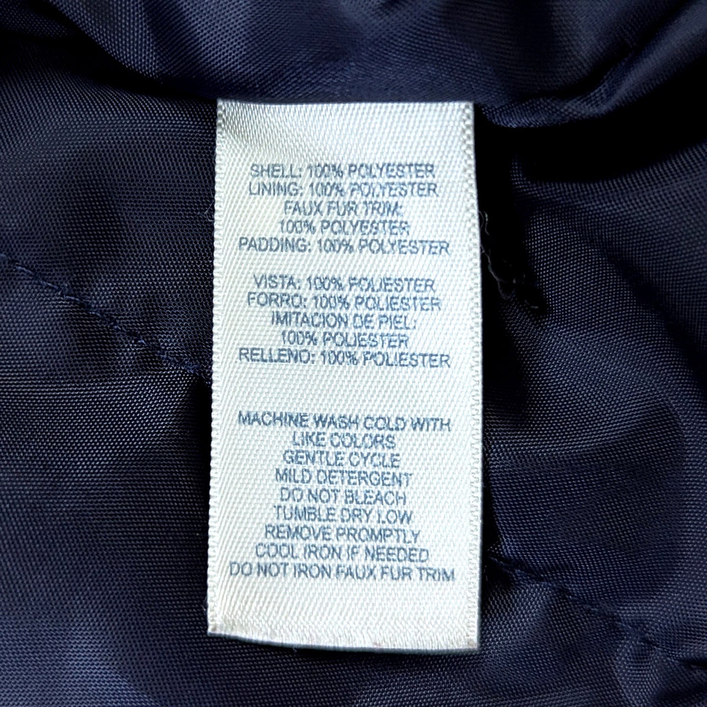 OshKosh B'Gosh Girls Double Breasted Faux Wool Coat Navy Shearling Sz 6X