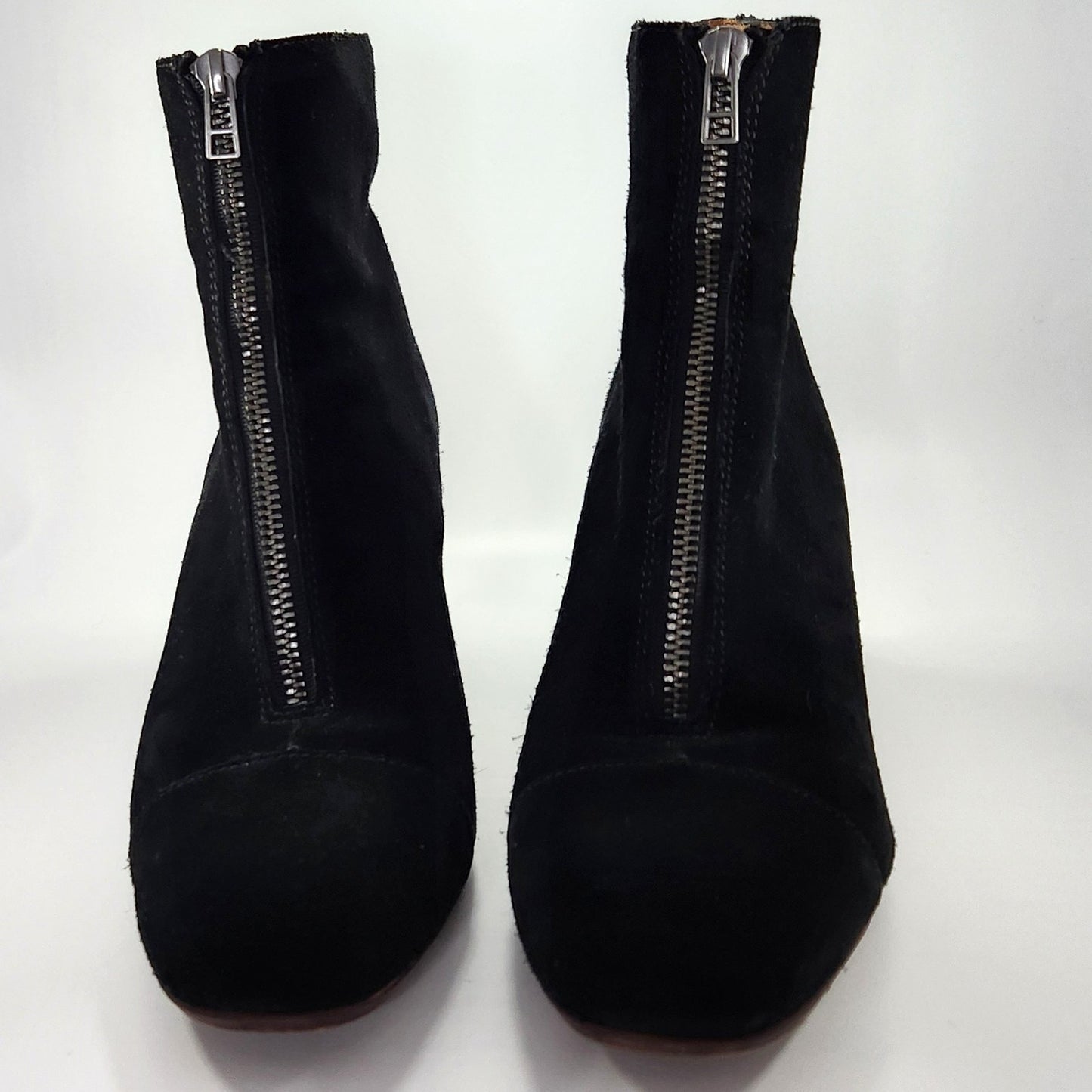 Madewell The Amalia Zip Ankle Boot in Suede True Black – Women's Size 10
