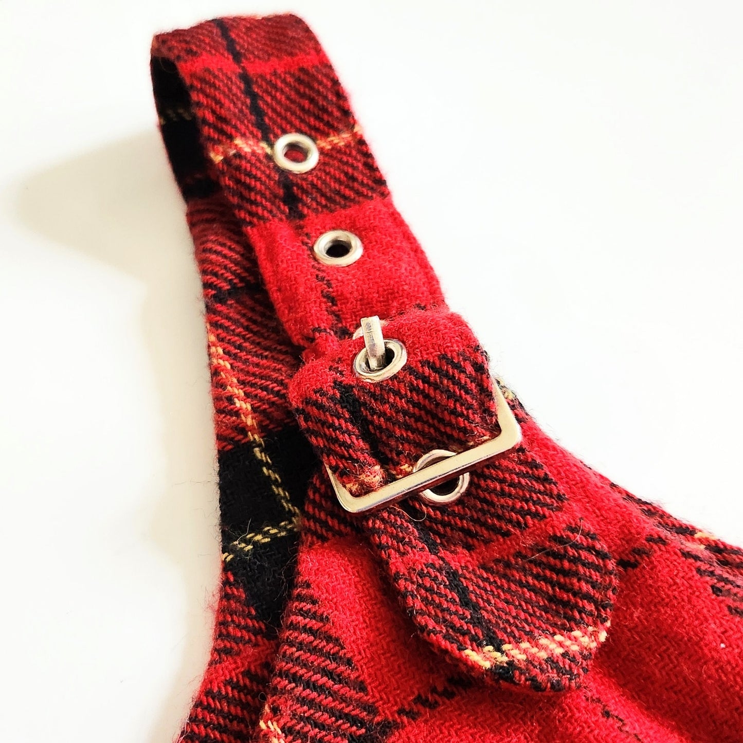 Talbots Kids Vintage 1990s Red Plaid Wool Blend Jumper Dress Size 12