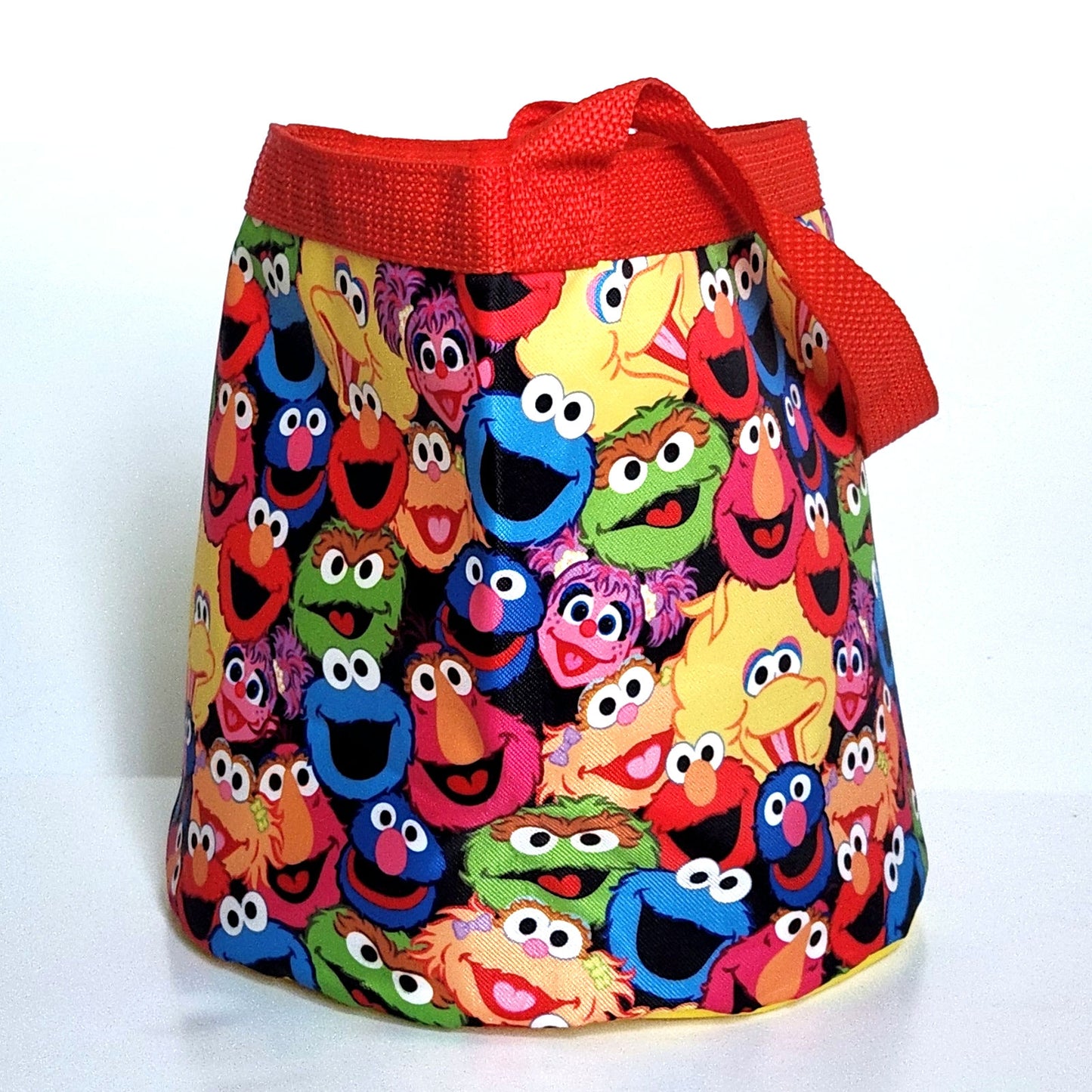 Sesame Street Elmo Kids Collapsible Nylon Gift Basket Bucket Tote Bag