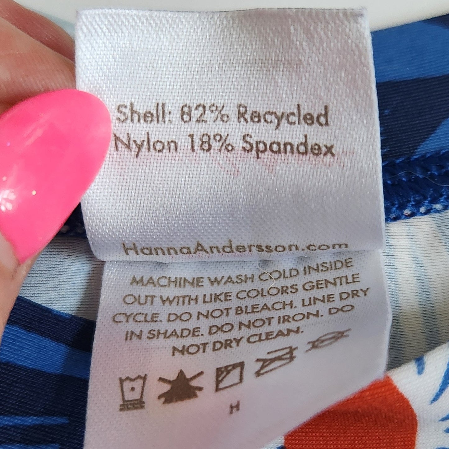 Hanna Andersson Girls Printed Mixie Rashguard Short Swim Set Blue Daisy Size 8 | 130 cm