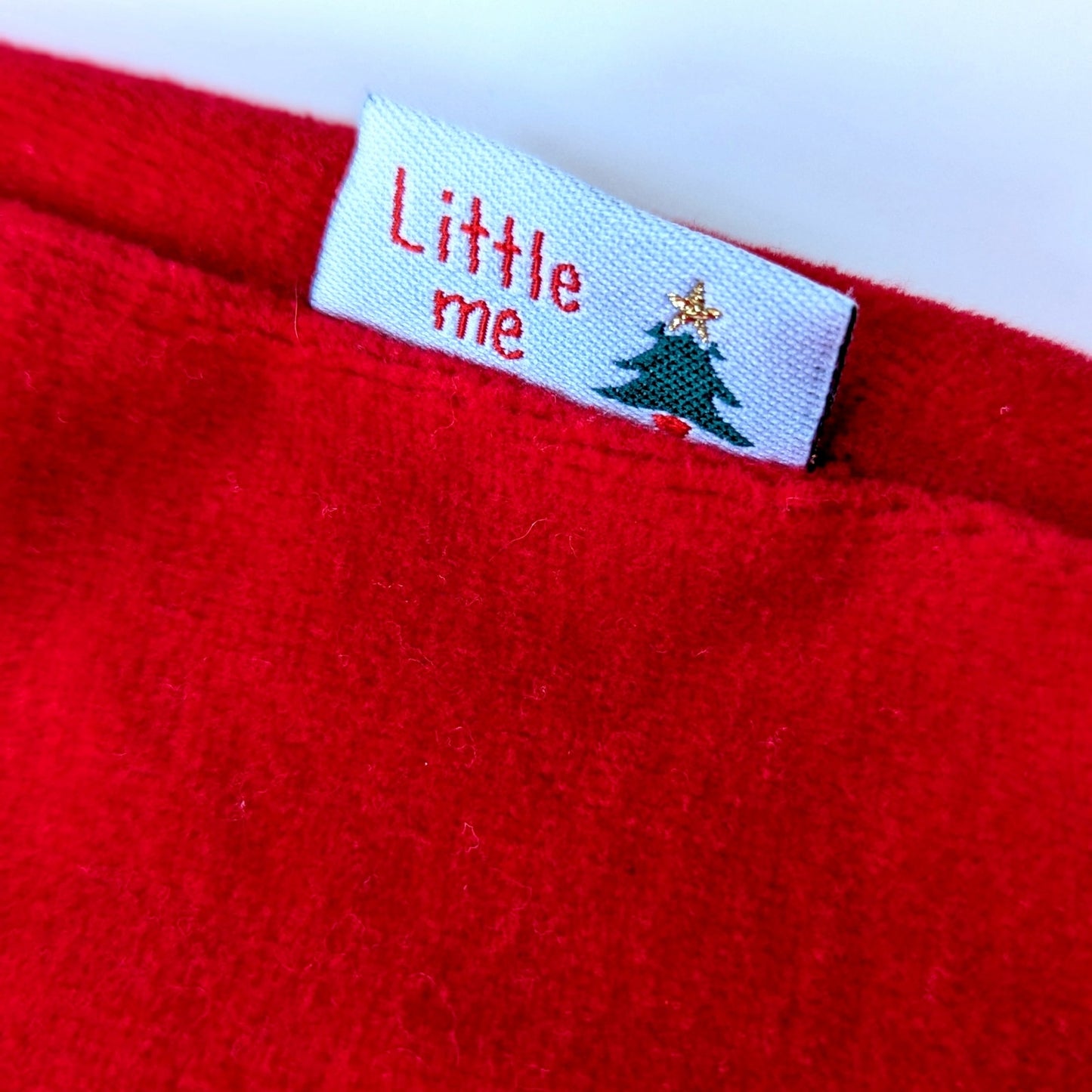 Little Me Vintage 1990s Red Velour "My First Christmas" Footie Outfit Sz 6 mos