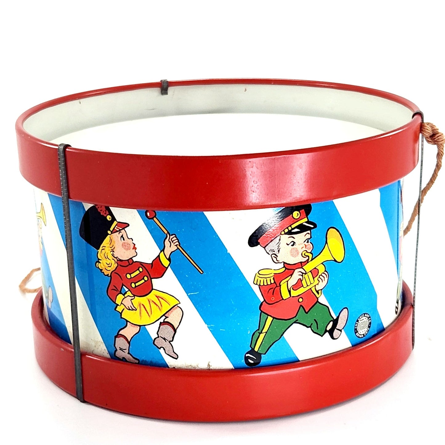 Vintage Ohio Art 6" Toy Drum 1950s Marching Band Collectible Kids Musical Toy
