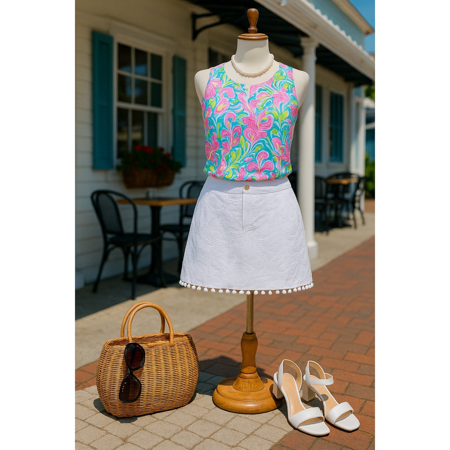 Lilly Pulitzer Lorelie Skort Resort White Leaf Eyelet Skirt | Women's Size 2