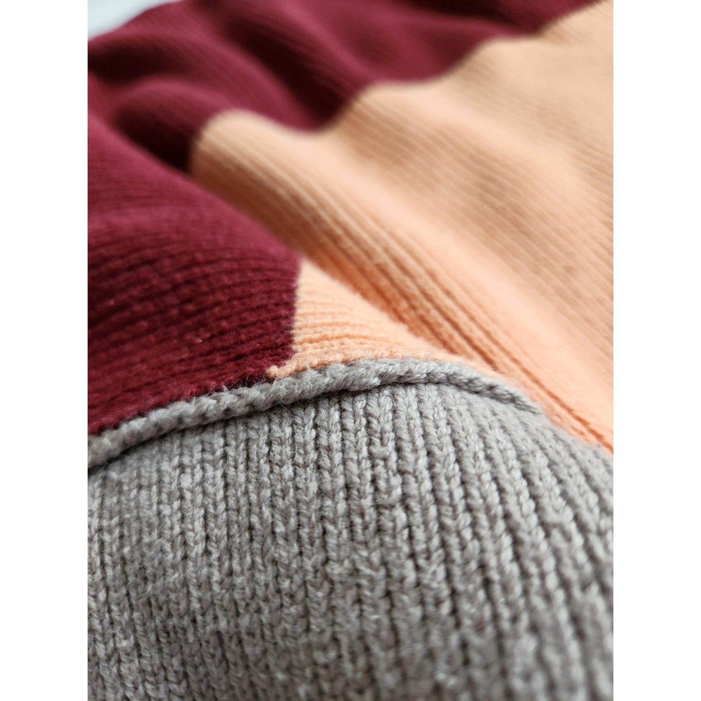 Free People Easy Street Oversized Slouchy Colorblock Tunic Sweater Peach Combo | Women's Size M