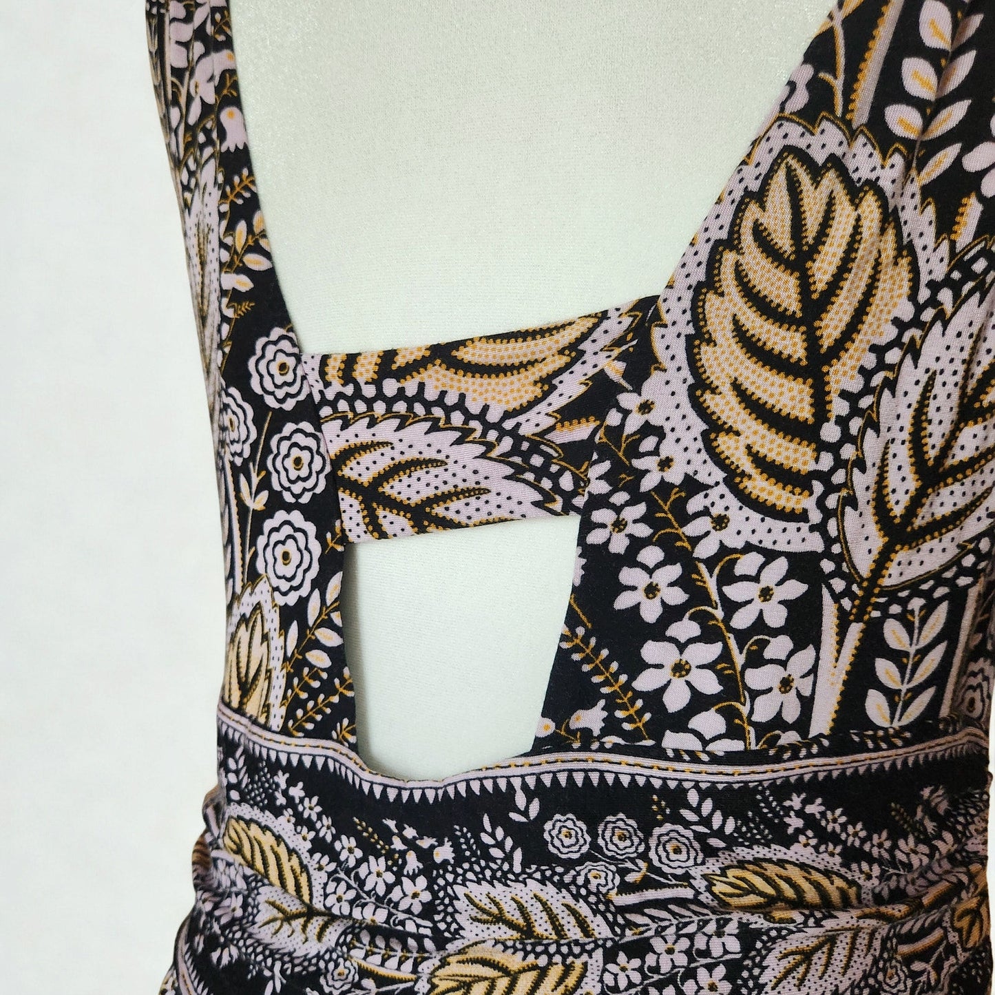 Anthropologie Maeve Women's Giulietta Boho Maxi Dress – Black Floral Size LP