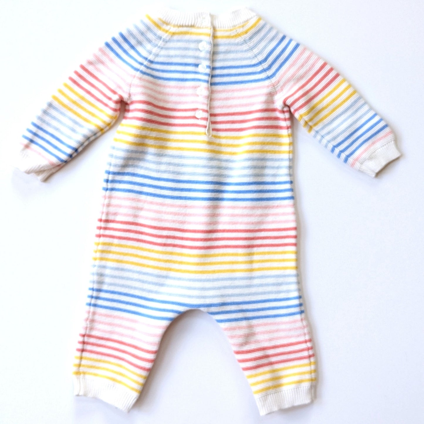 Little Me Rainbow Striped Cotton Sweater Long Sleeve Bodysuit Size 6 months EUC