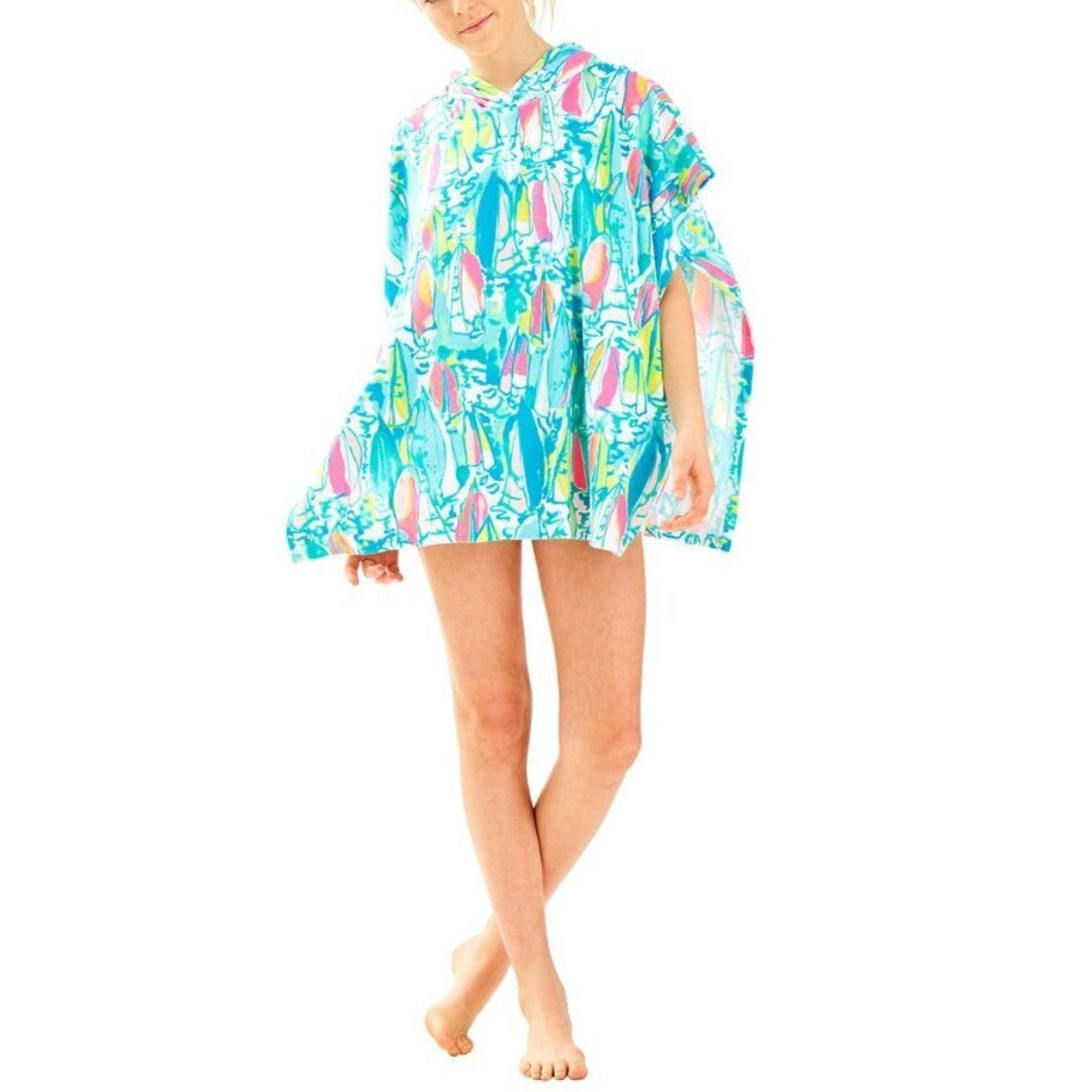 Lilly Pulitzer Girls Terry Lyra Hooded Swim Cover Up Beach Bae Size XL 12-14