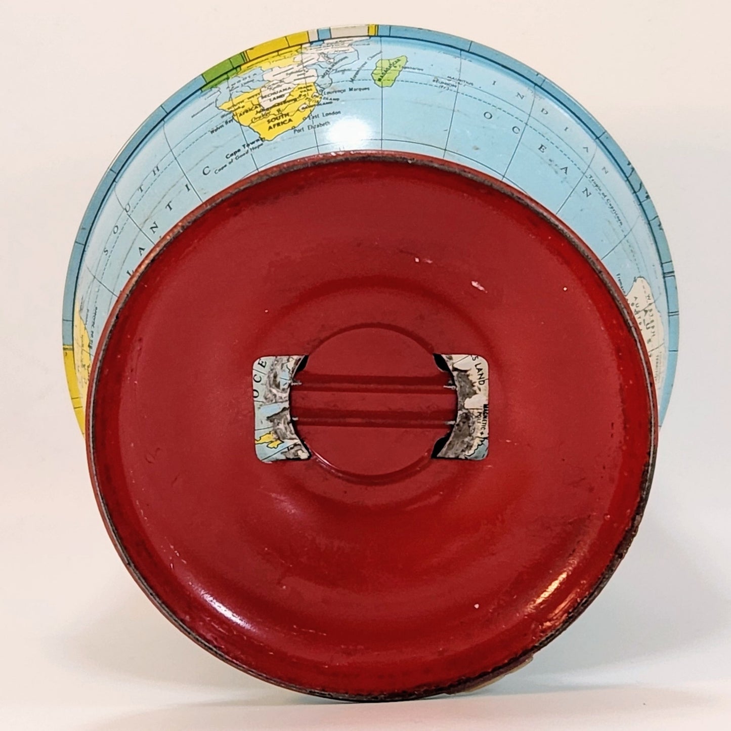 Mid-Century Vintage J. Chein & Co Tin Globe Bank Retro World Map Kids Coin Bank