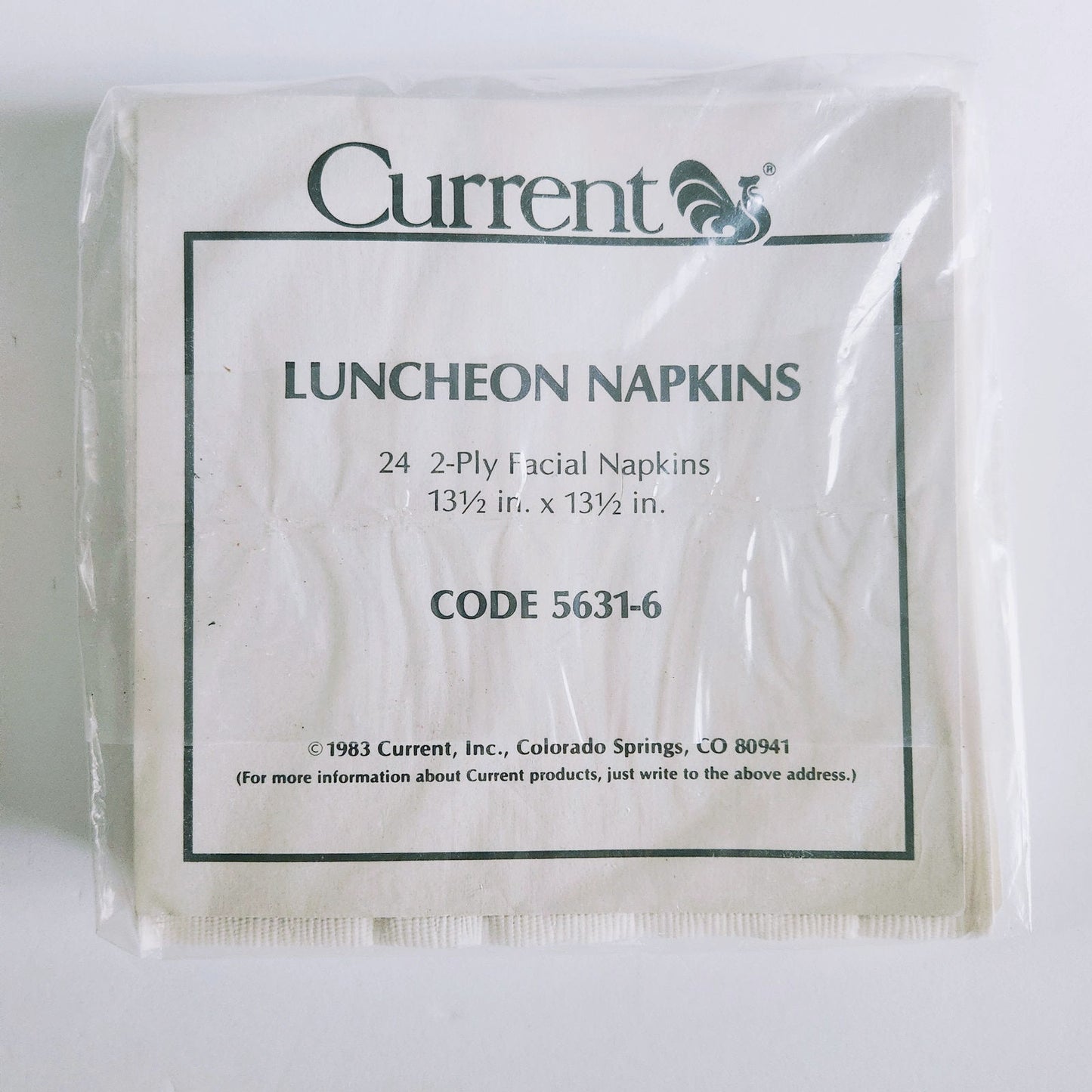 Current Vintage 1983 24 2-Ply Wheat Sunset Facial Paper Napkins Unsealed